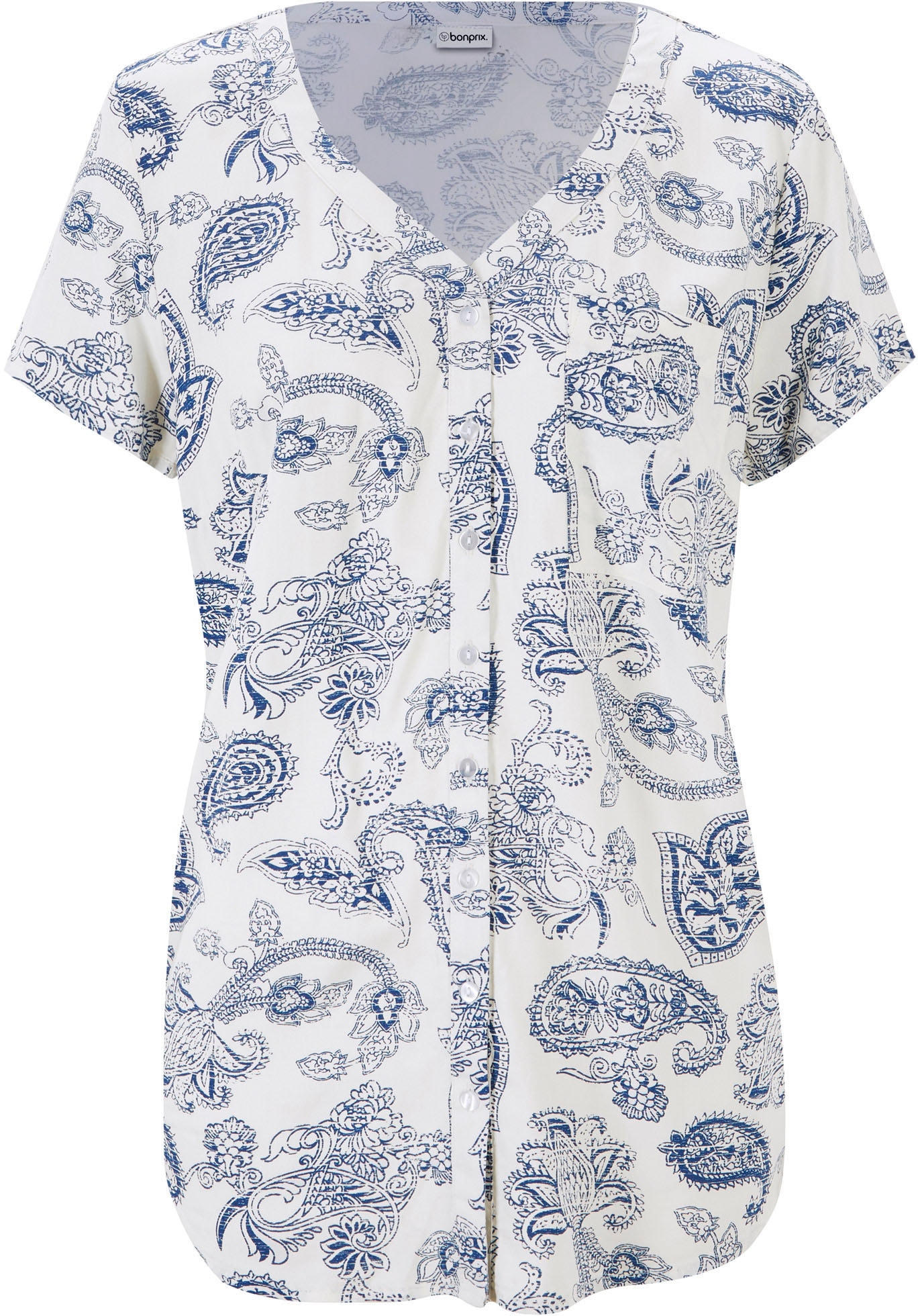 bonprix Blouse à manches courtes taillierte Passform, für warme Tage, aus Viskose