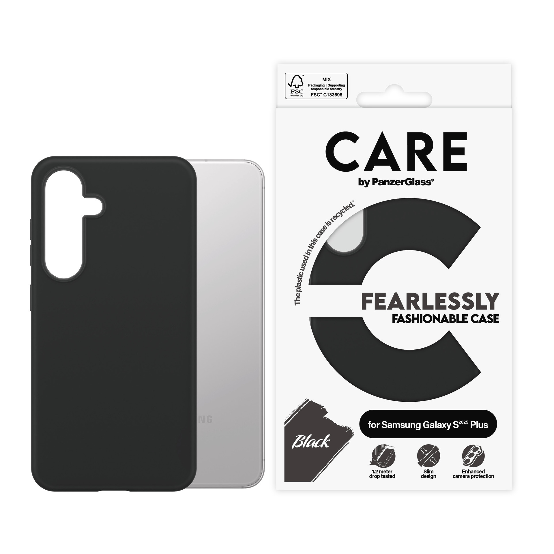 CARE by PanzerGlass Handyhülle »Fearlessly Fashionable Case für Samsung Galaxy S25 Plus« Backcover, Schutzhülle, Handyschutzhülle, Case, Schutzcase, stossfest