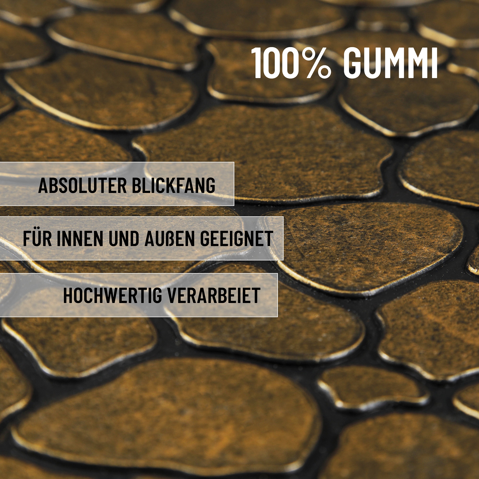 Wecon home Fussmatte »Desert Pebble«, rechteckig, 4 mm Höhe, Gummi, pflegeleicht, abwaschbar, rutschfest, Stein-Muster