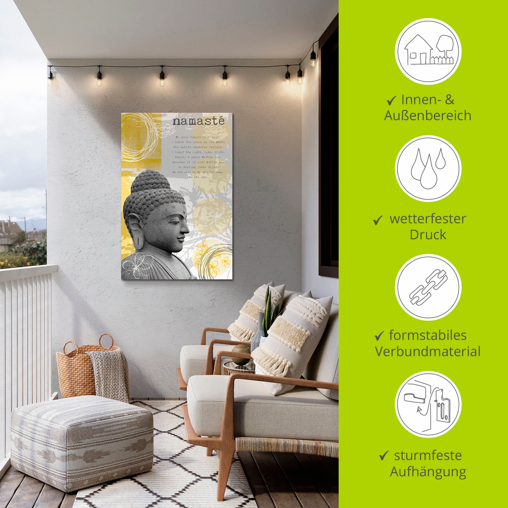 Artland Wandbild »Buddha I«, Religion, (1 St.), als Alubild, Outdoorbild, Poster in verschied. Grössen