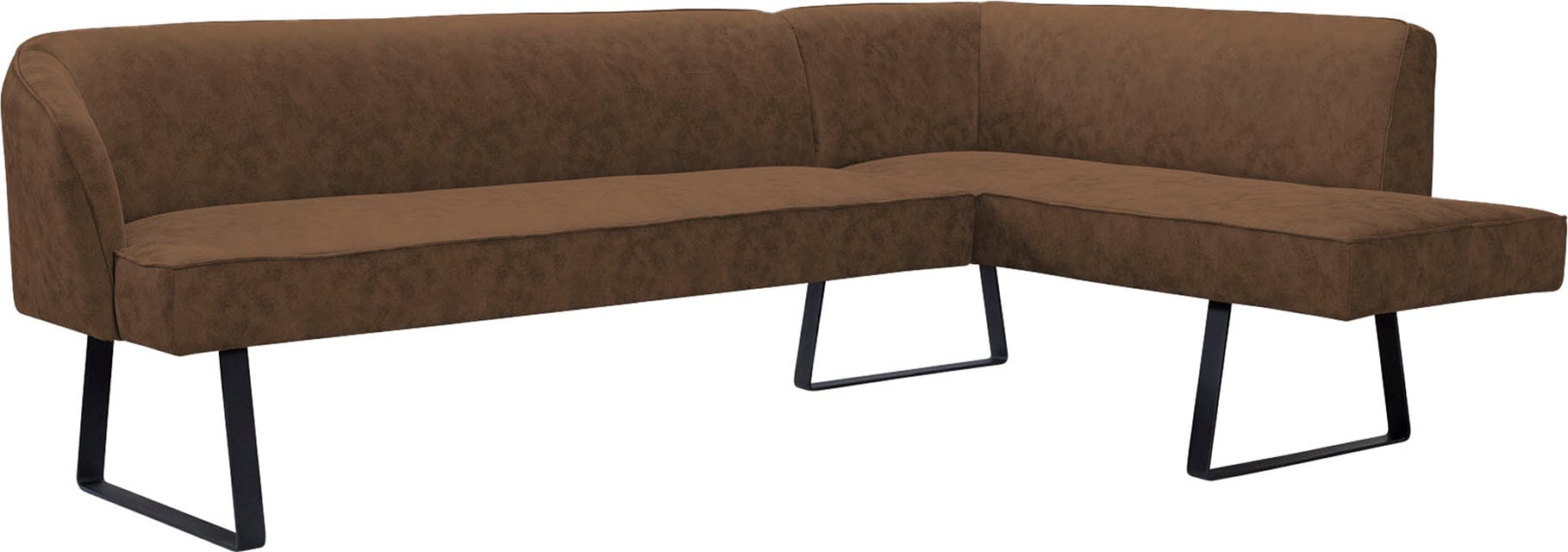 exxpo - sofa fashion Eckbank »Americano«, mit Keder und Metallfüssen, Bezug in verschiedenen Qualitäten