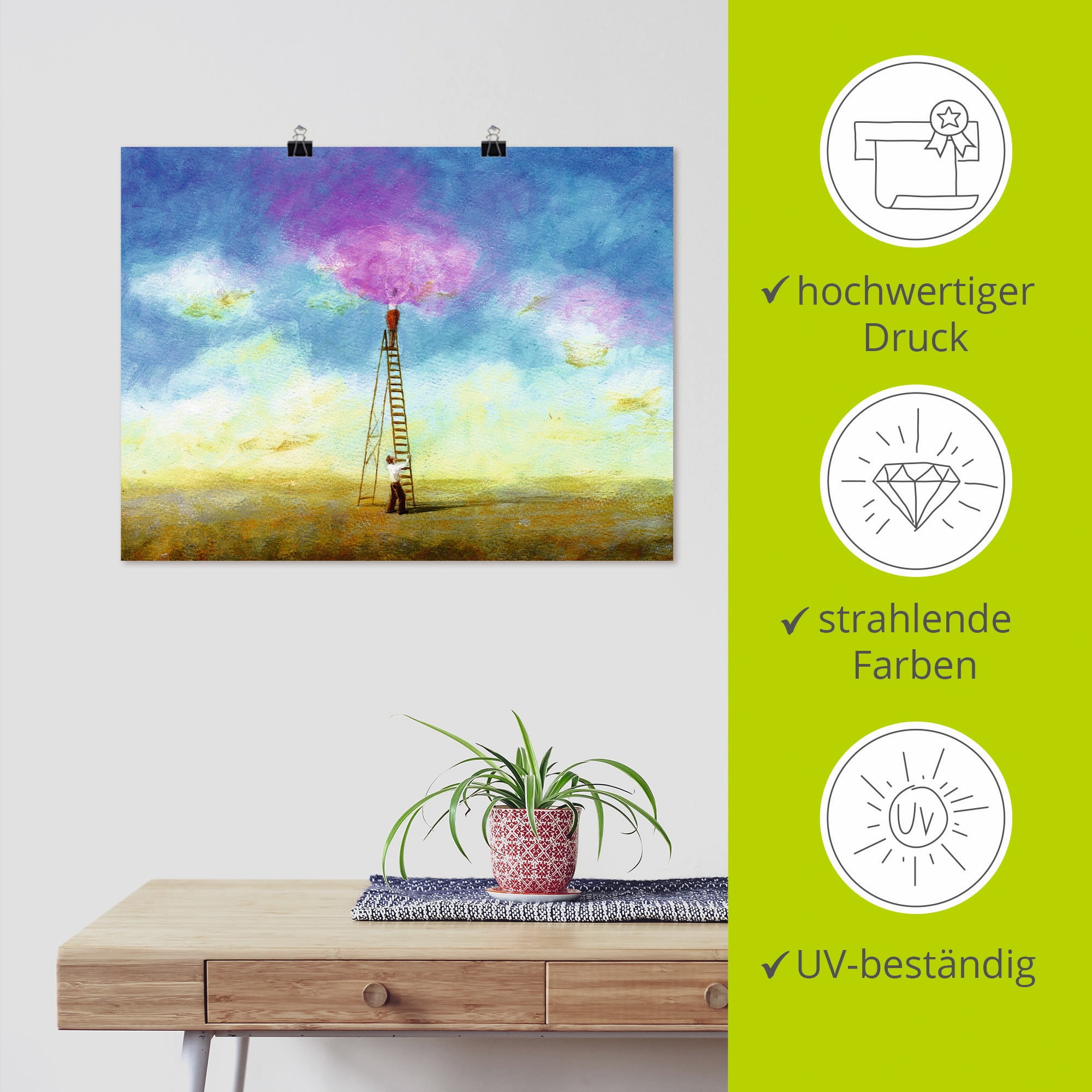 Artland Poster »Rosarote Wolke 1«, Paar, (1 St.), als Leinwandbild, Wandaufkleber oder Poster in versch. Grössen