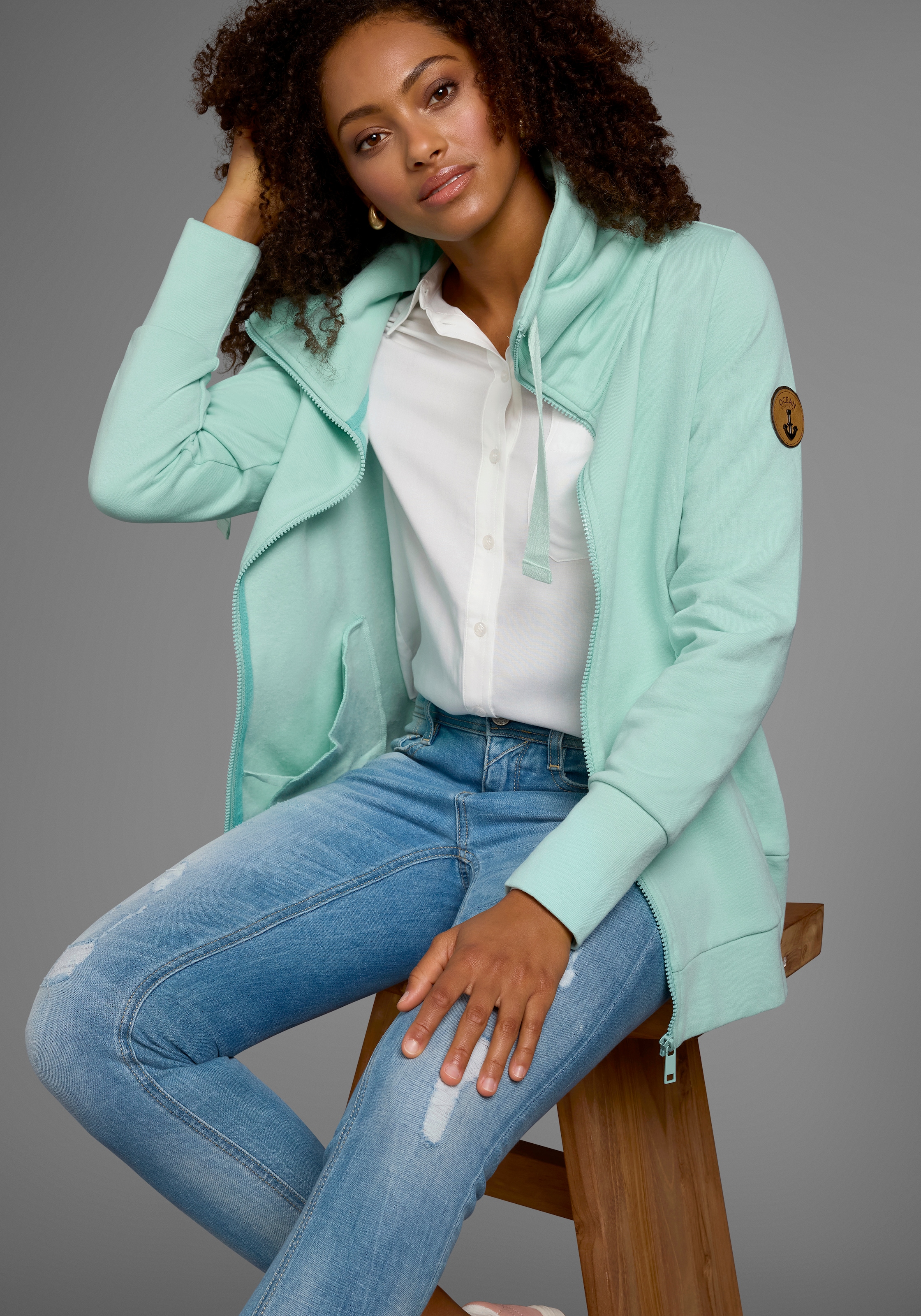 Image of Ocean Sportswear Sweatjacke mit voluminösem hohem Kragen
