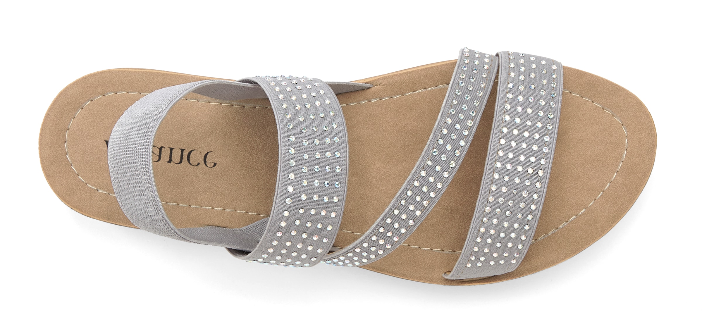 Vivance Sandale »Mule, Sandale, offener Schuh, Pantolette, Sommerschuh«, mit elastischen Riemchen und Glitzersteinchen