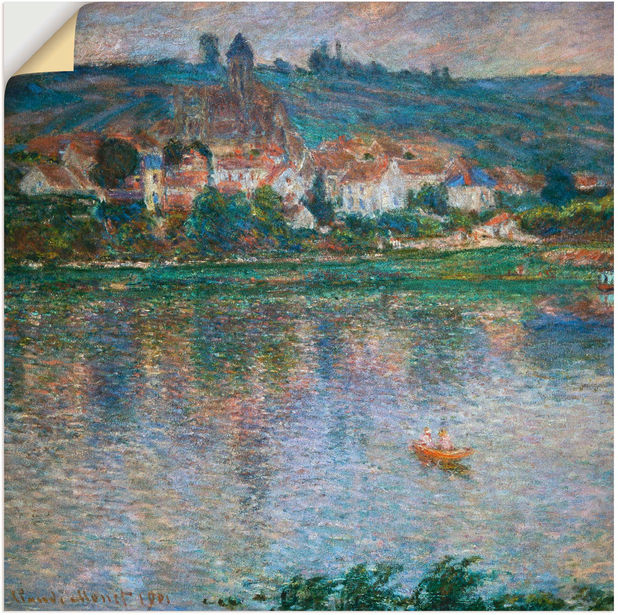 Image of Artland Wandbild »Blick über den Fluss auf Vetheuil. 1901«, Gewässer, (1 St.), in vielen Grössen & Produktarten - Alubild / Outdoorbild für den Aussenbereich, Leinwandbild, Poster, Wandaufkleber / Wandtattoo auch für Badezimmer geeignet bei Ackermann Vers