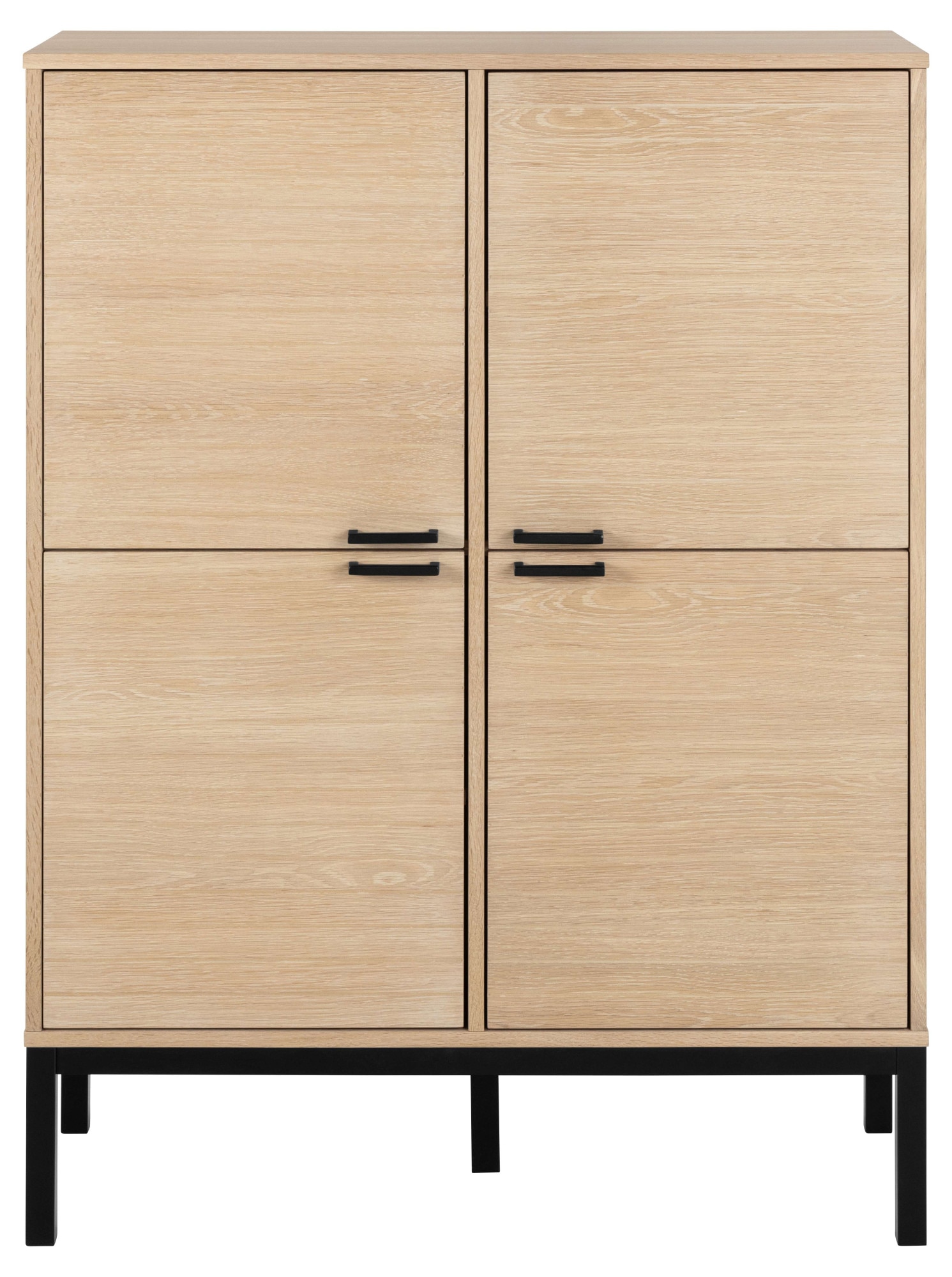 ACTONA GROUP Anrichte »Kensington« Schrank, 4 Türen und 6 Böden weiss pigmentiert Eiche, 91x40x120cm