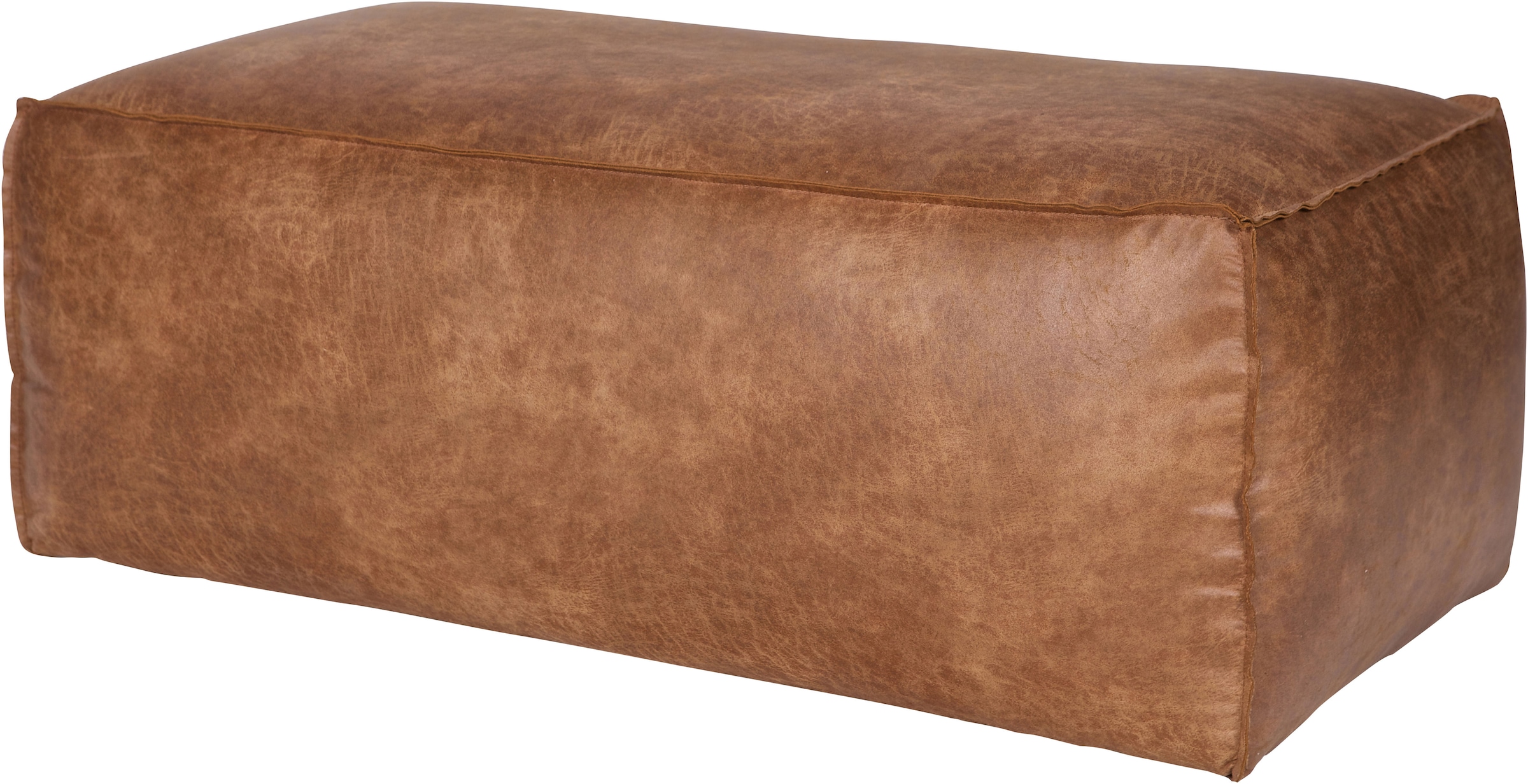 Image of WOOOD Hocker "Rodeo mit Recycling-Kunstleder, B 120 x T 60 x H 43 cm" Aus echten Lederresten, pflegeleicht, kombinierbar in der Rodeo-Serie