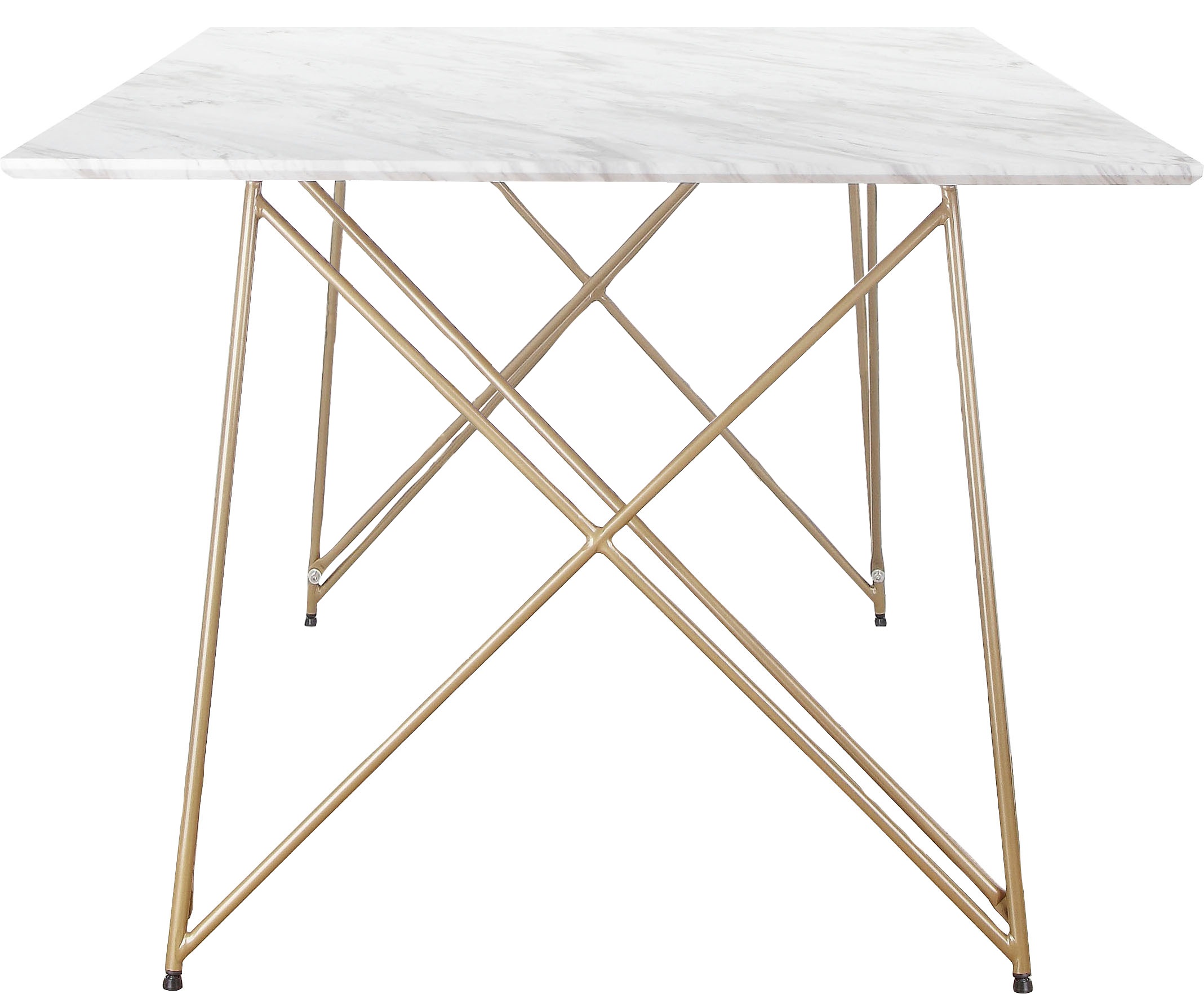 OTTO home Esstisch "Louie" Tisch, Küchentisch, OTTOs Choice, 1 Stk. tlg. mit Tischplatte in Marmor Optik, Gestell aus Metall golden, Höhe 76 cm