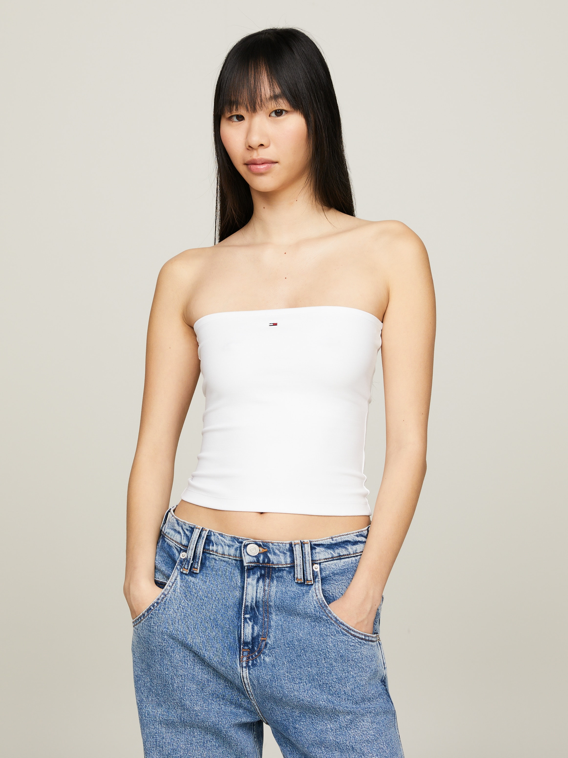 Tommy Jeans Bandeautop »TJW SLIM ESSENTIAL TUBE TOP«, mit Tommy Jeans Logo-Flag