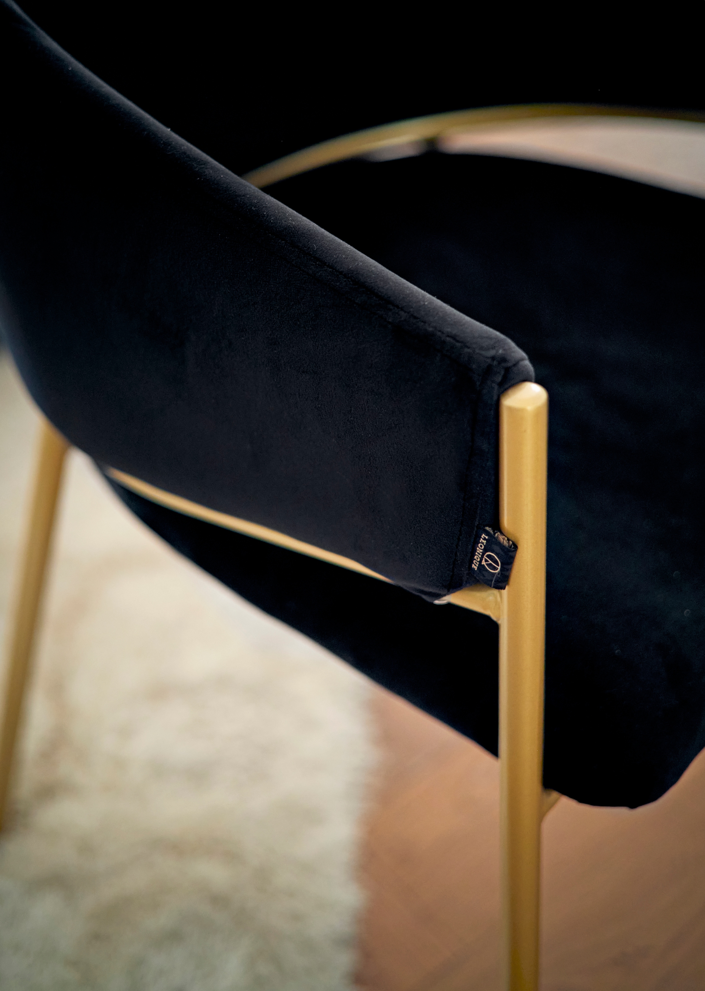 Esszimmerstuhl jetzt mit kaufen einem Leonique St., goldenen Sitzhöhe Veloursstoff, cm Metallgestell, 49 2 »Évreux«,
