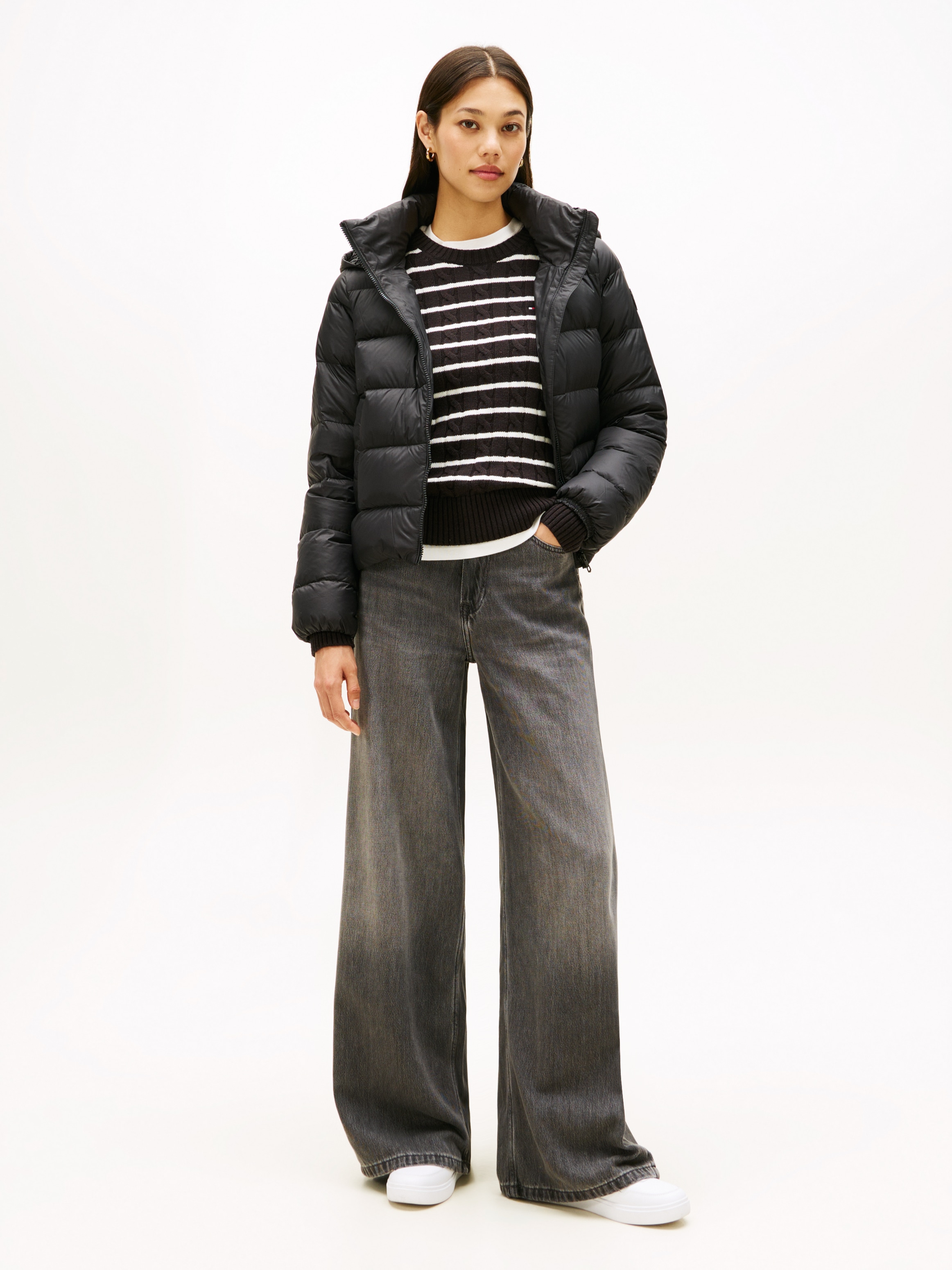 Tommy Hilfiger Veste matelassée »LW DOWN CASUAL JACKET« mit Kapuze mit Logoprägung