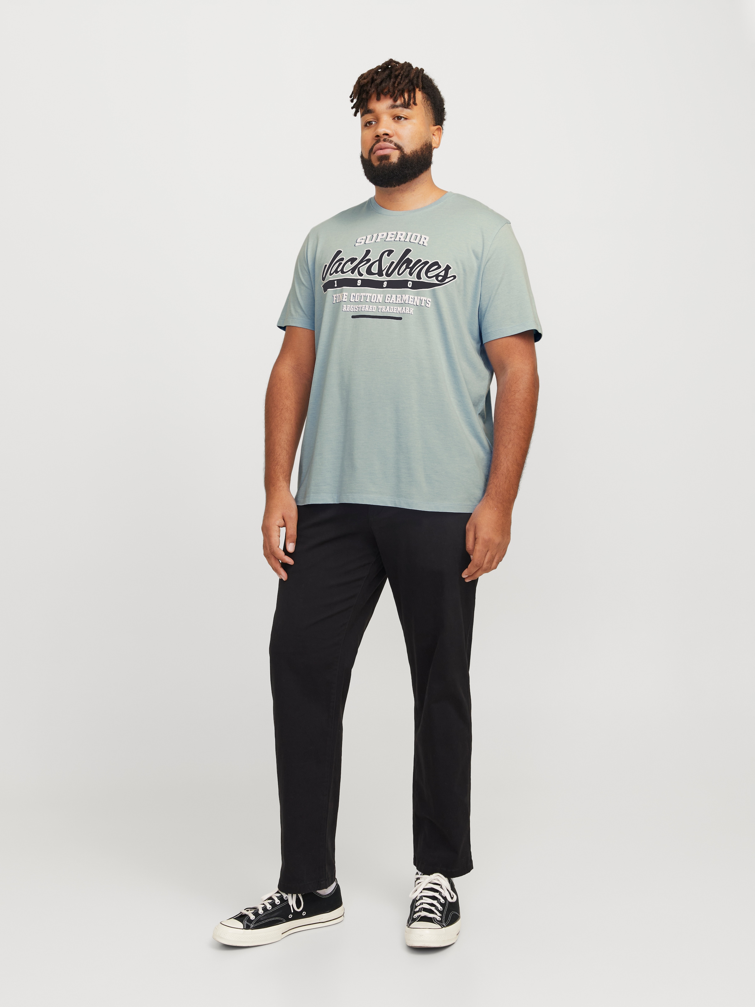 Jack & Jones PlusSize T-Shirt »JJELOGO TEE SS O-NECK 2 COL AW24 S PLS«, mit Frontprint