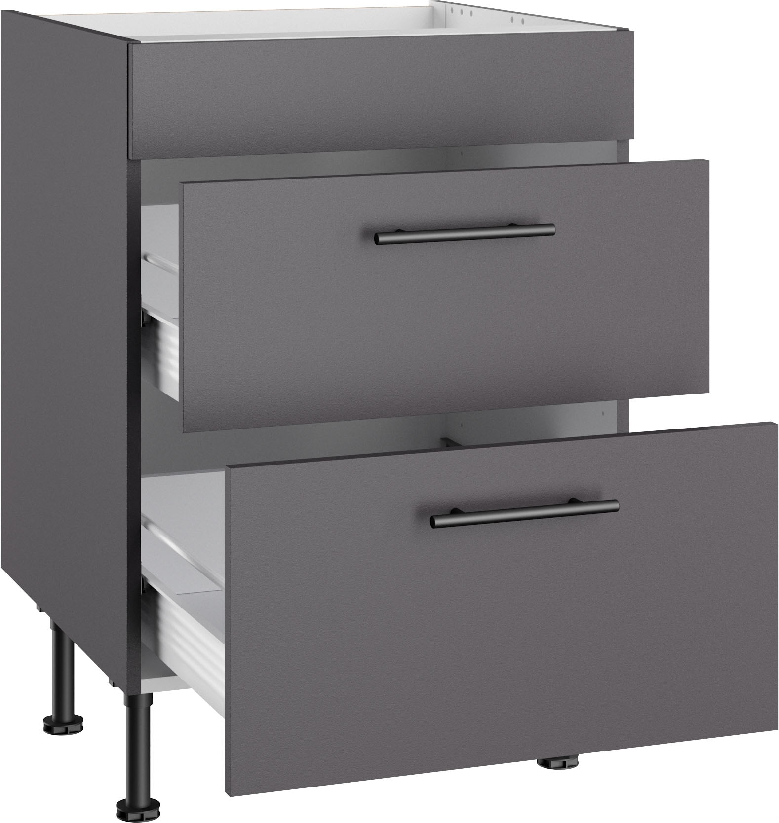 OPTIFIT Armoire d'encastrement pour table de cuisson »Fiona« Breite 60 cm, mit 2 Auszügen und höhenverstellbaren Stellfüssen