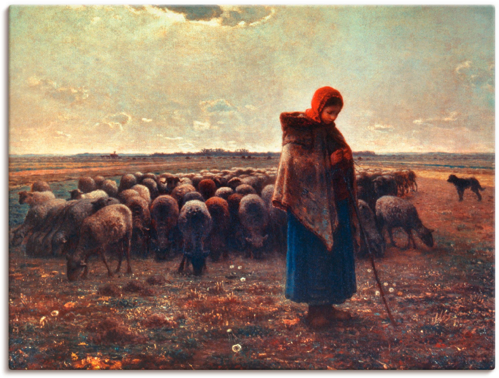 Artland Wandbild »Schäferin mit ihrer Herde, 1863«, Berufe, (1 St.), als Leinwandbild, Poster in verschied. Grössen