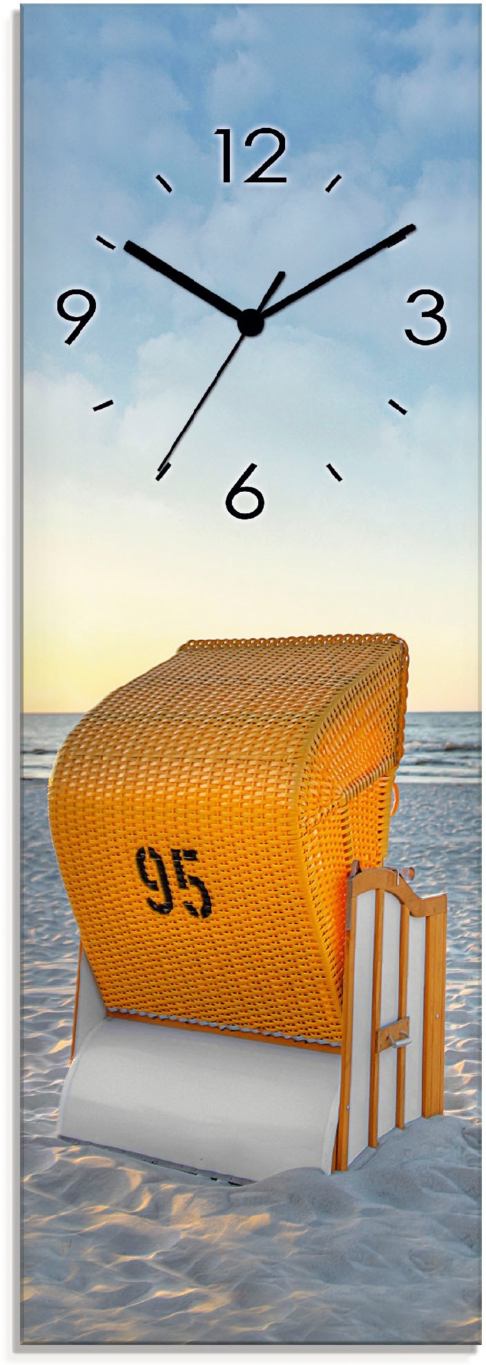 Image of Artland Wanduhr »Ostsee7 - Strandkorb«, lautlos, ohne Tickgeräusche, nicht tickend, geräuschlos - wählbar: Funkuhr o. Quarzuhr, moderne Uhr für Wohnzimmer, Küche etc. - Stil: modern bei Ackermann Versand Schweiz