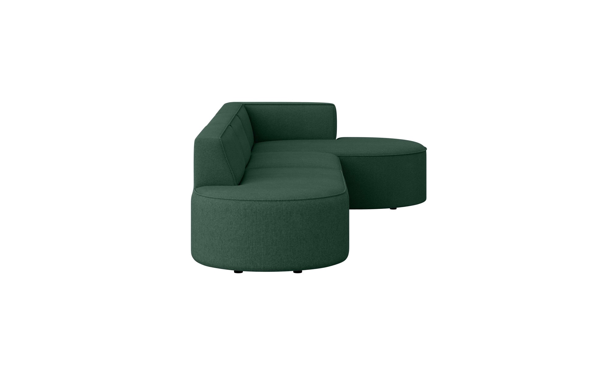 andas Ecksofa »EIVIND Designer Sofa mit Ottomane rechts/links, B/T/H: 343/159/72 cm«, L-Form mit Wellenunterfederung, auch in Feincord und Bouclé