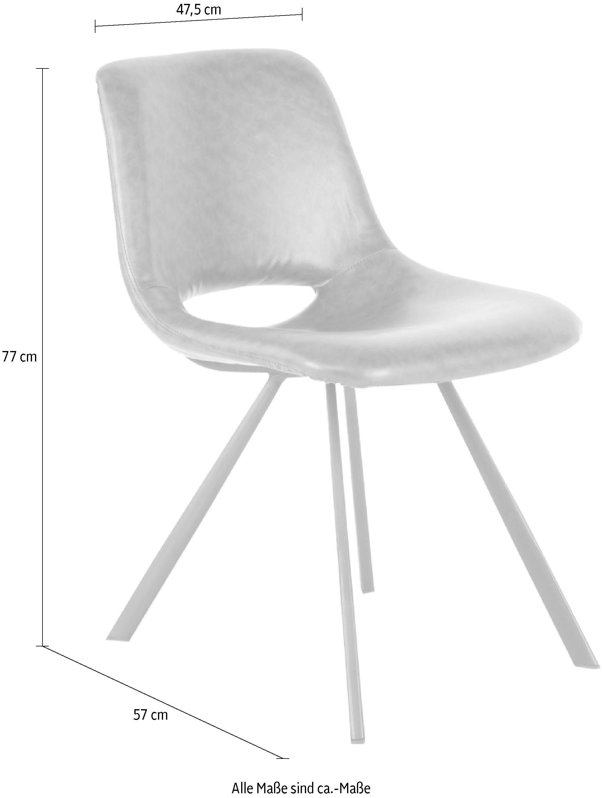 Kayoom Stuhl »Josephine 325 2er-Set, zeitloses Design, mit geometrischer Aussparung«, (Set), 2 St., pflegeleicht, schlicht, weiche Polsterung für angenehmes Sitzgefühl