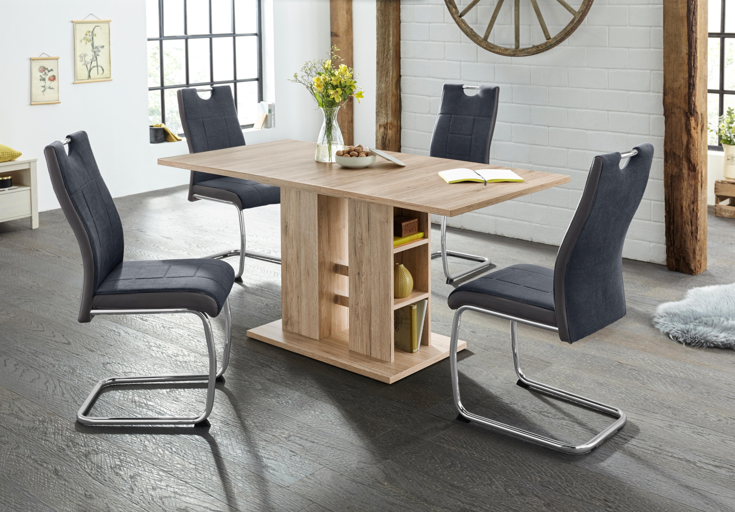 Image of HELA Essgruppe "ALINA G" Set, 5 Stk. tlg. bestehend aus einem Tisch und 4 Stühlen