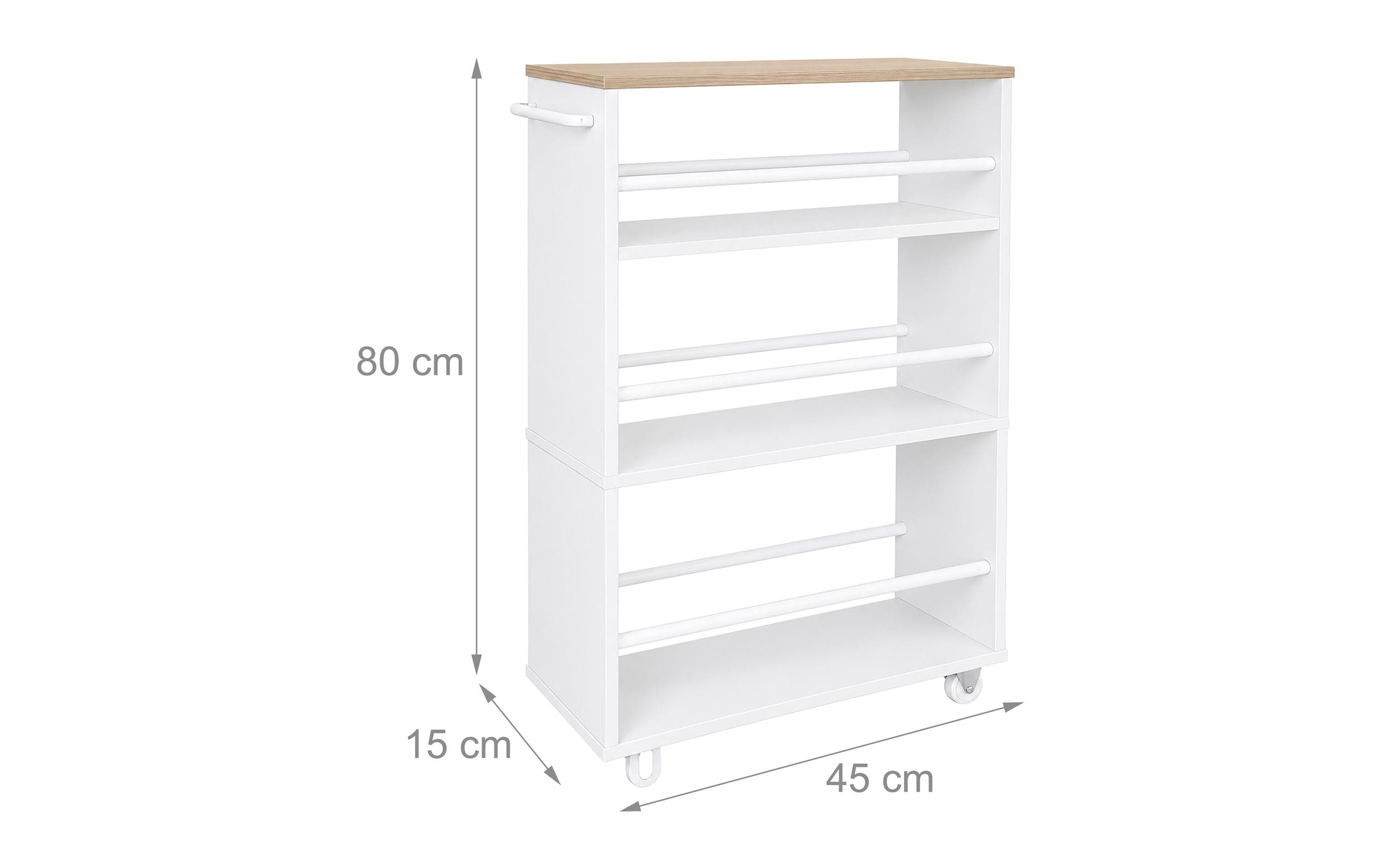 relaxdays Chariot d'appoint »Nischenordnungswagen 15 x 80 x 45 cm«