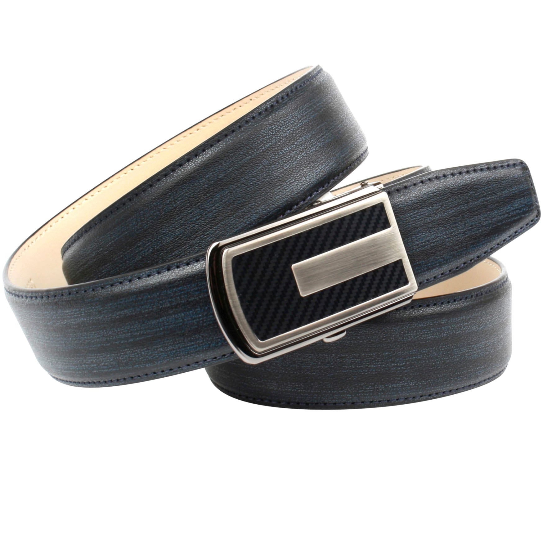 Anthoni Crown Ledergürtel, mit Metallschliesse in Bicolor