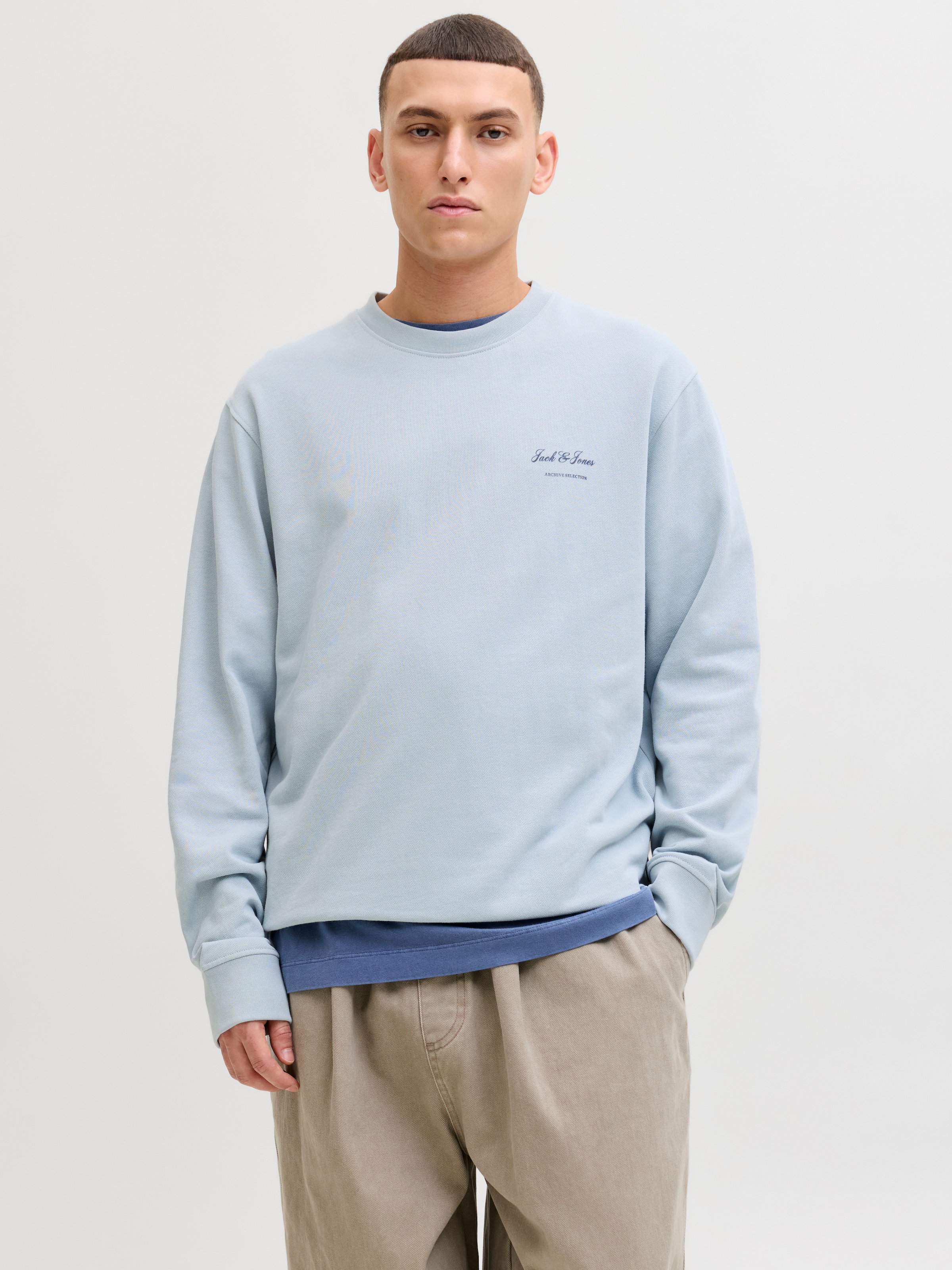 Image of Jack & Jones Sweatshirt "JJEARCHIVE GRAPHIC SWEAT CREW NECK NOOS", Baumwollmischung, relaxed fit
