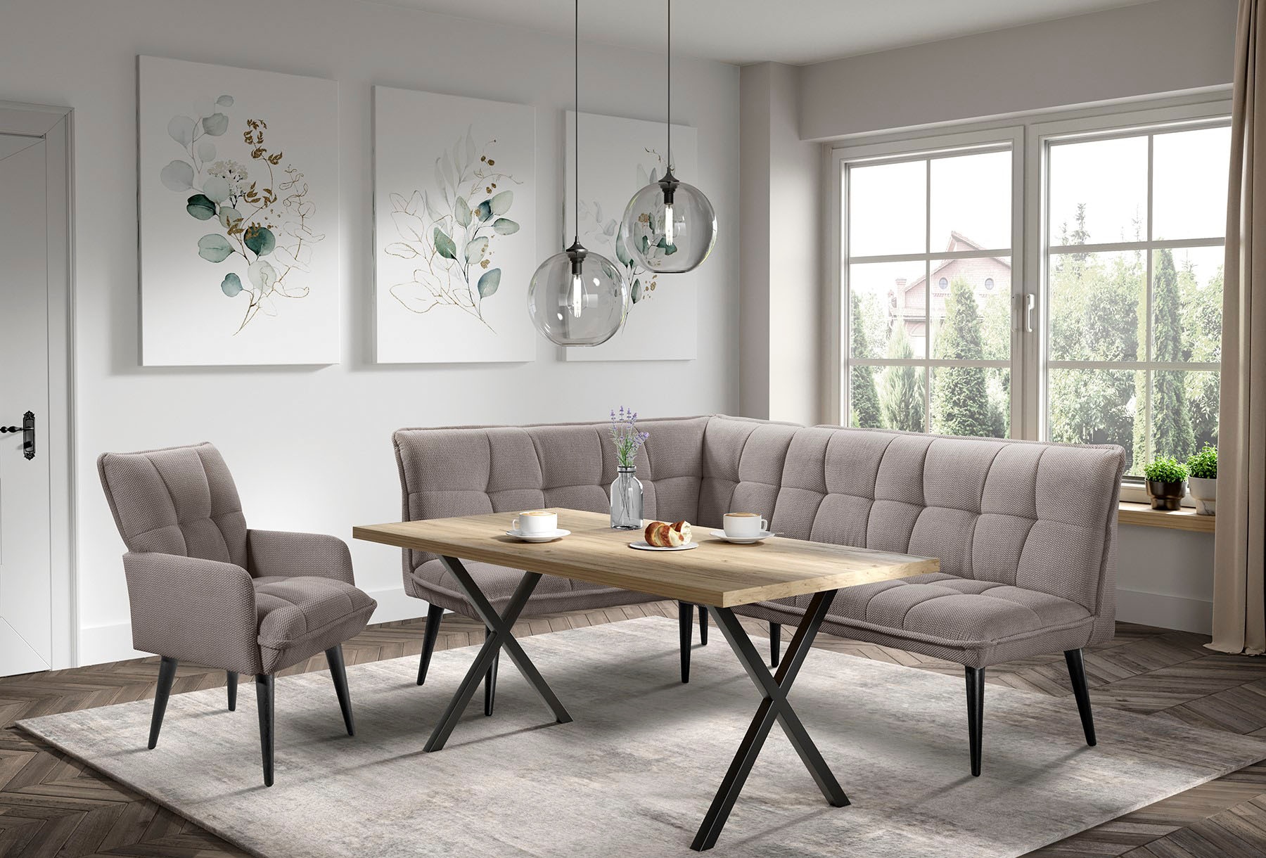 exxpo - sofa fashion Eckbank »Mocca Essbank, Sitzbank« hoher Sitzkomfort, bequem und elegant, hochwertige Detailverarbeitung