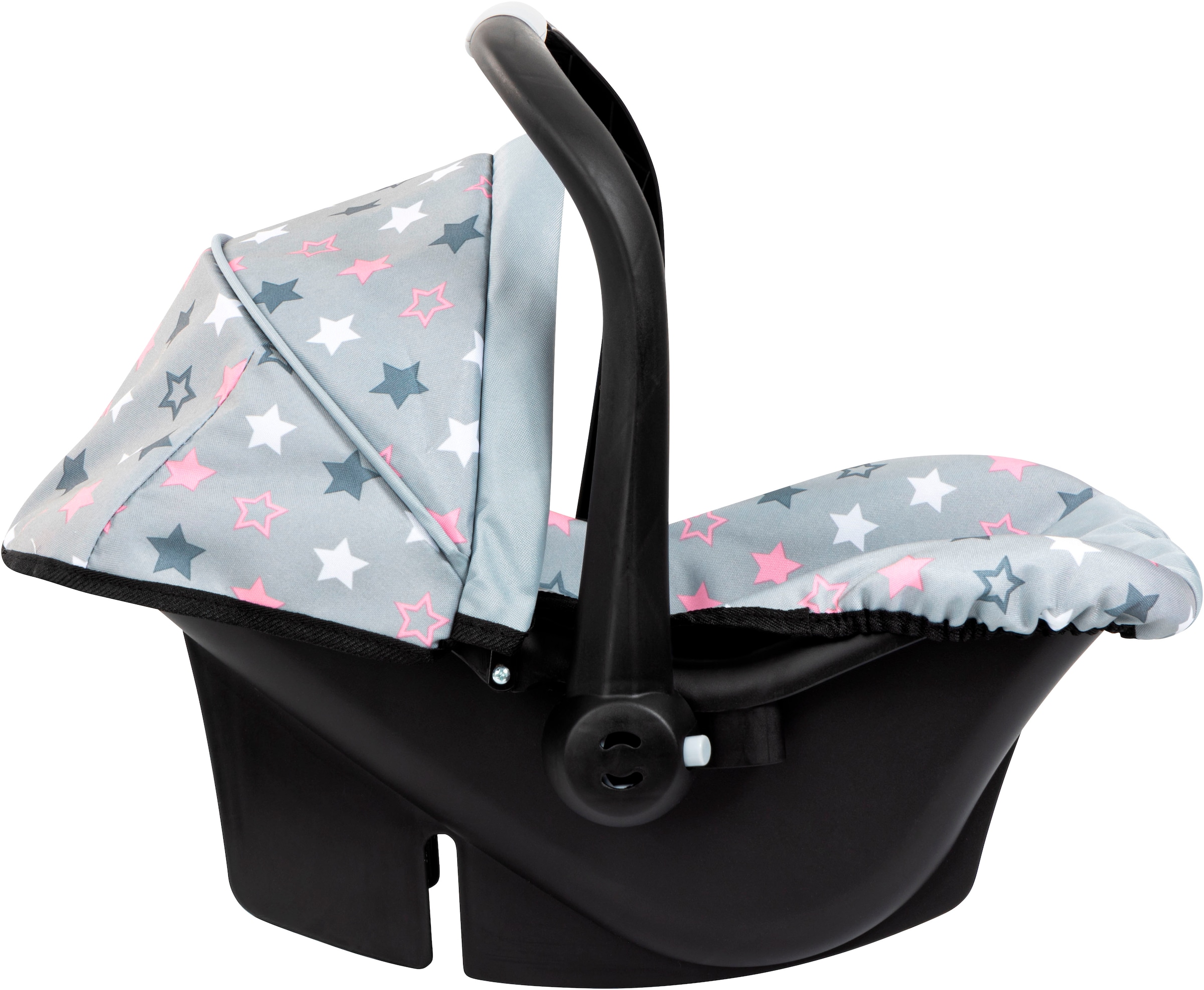 Bayer Siège de voiture de poupée »rosa/goldfarben Schleife« mit Dach