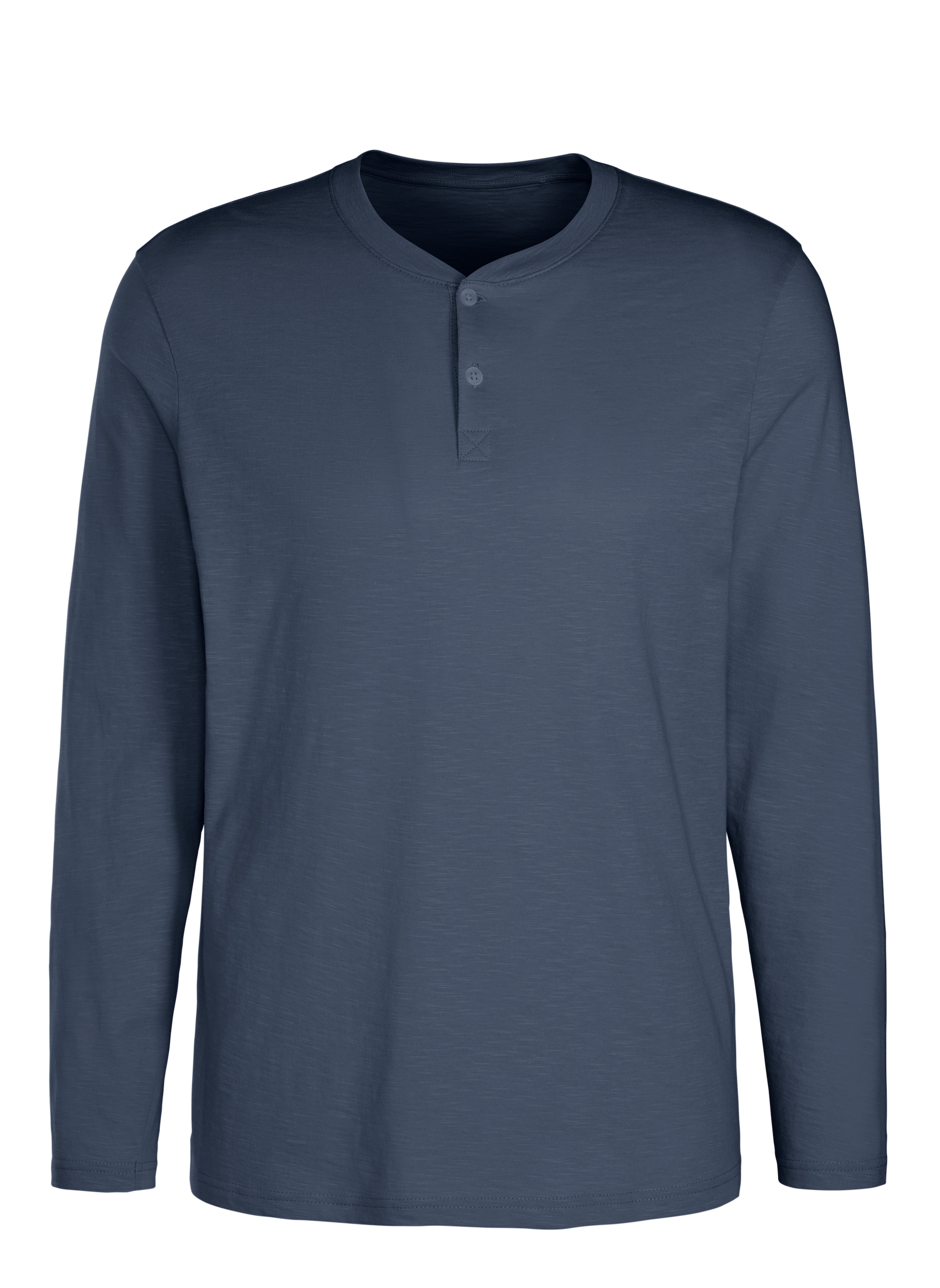 H.I.S Langarmshirt, (Packung, 2 tlg.), Shirt mit Knopfleiste aus aus strukturierter Baumwoll-Qualität