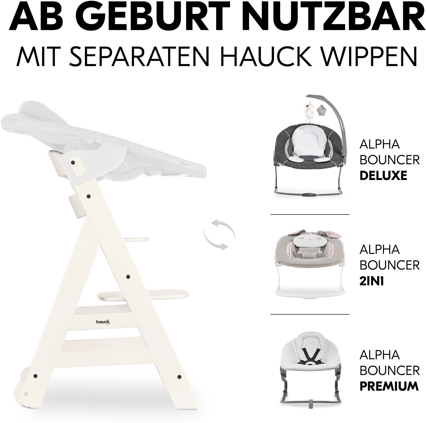 Hauck Hochstuhl »Beta+« () mit Holzrädern