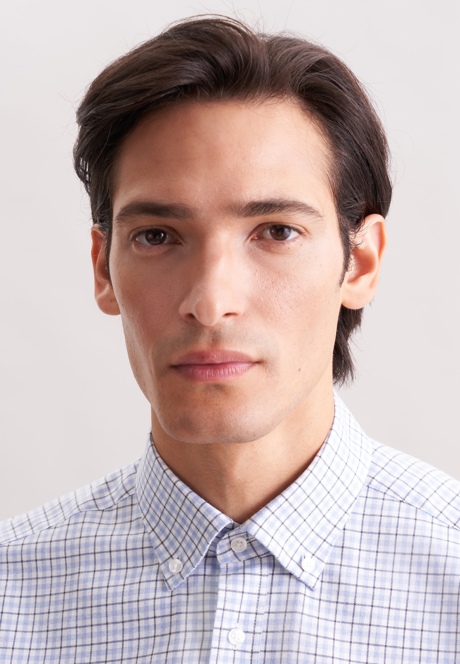 seidensticker Chemise en flanelle »Schwarze Rose« Regular 1/1 Button-Down-Kragen Karo