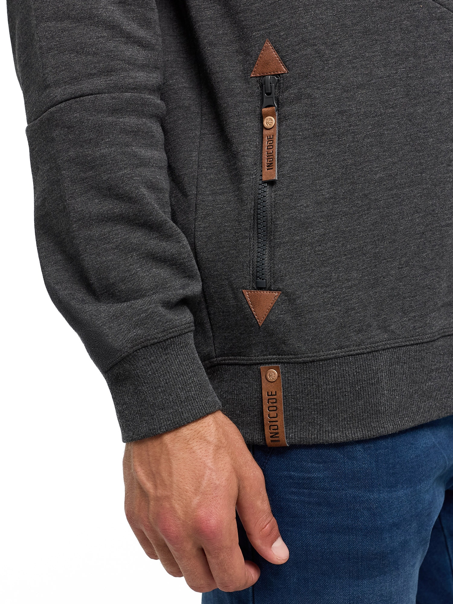 Indicode Sweat à capuche »INAix«, mélange coton, coupe régulière
