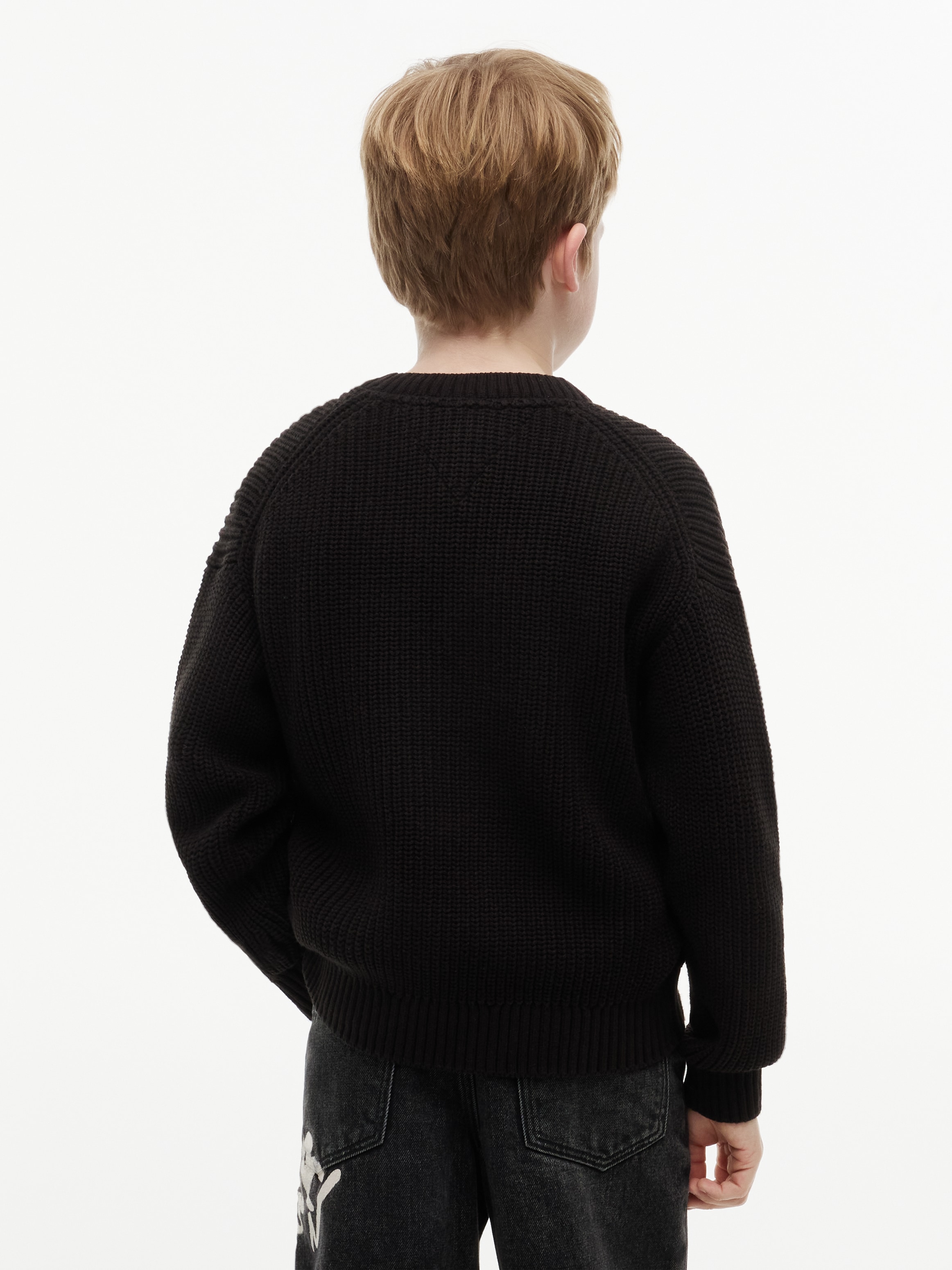 Tommy Hilfiger Pull en tricot »HERITAGE FLAG« Encolure ronde, tricot côtelé, enfants jusqu'à 16 ans