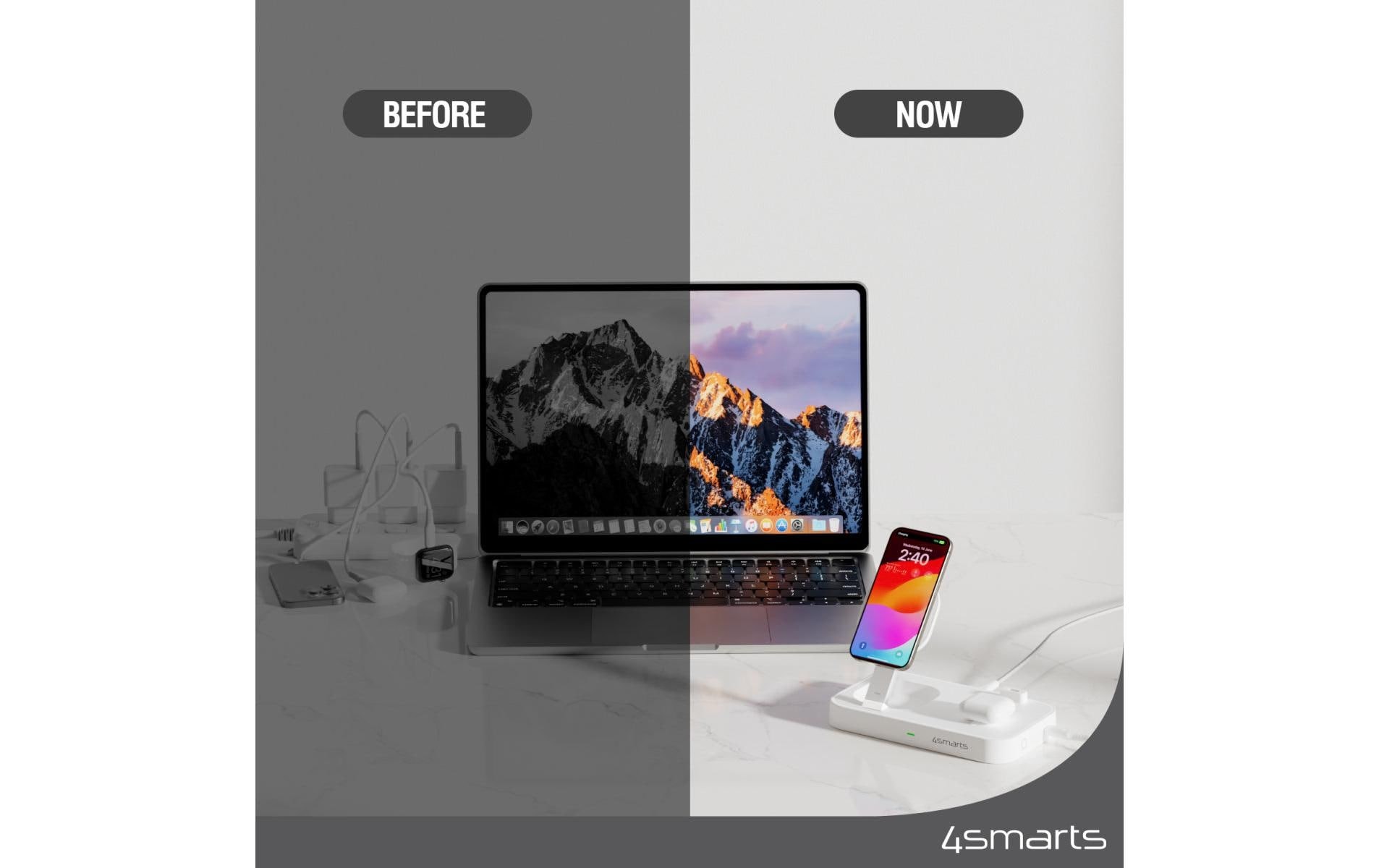 4smarts USB-Ladegerät »Qi2 Weiss«