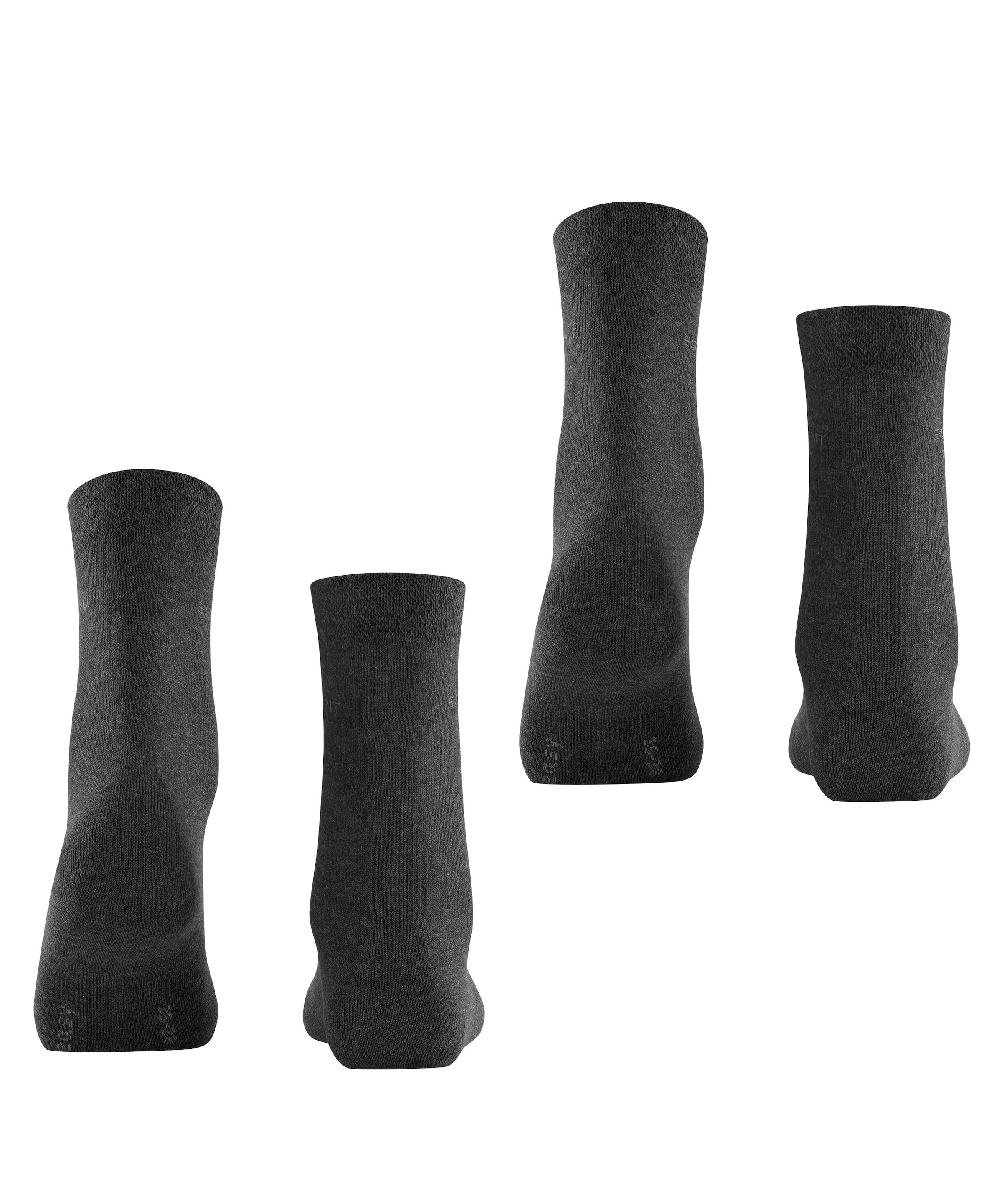Esprit Socken »Basic Easy«, (2 Paar, 2er Pack), ohne einschneidendes Bündchen, Basic-Socke, Uni-Strümpfe atmungsaktiv