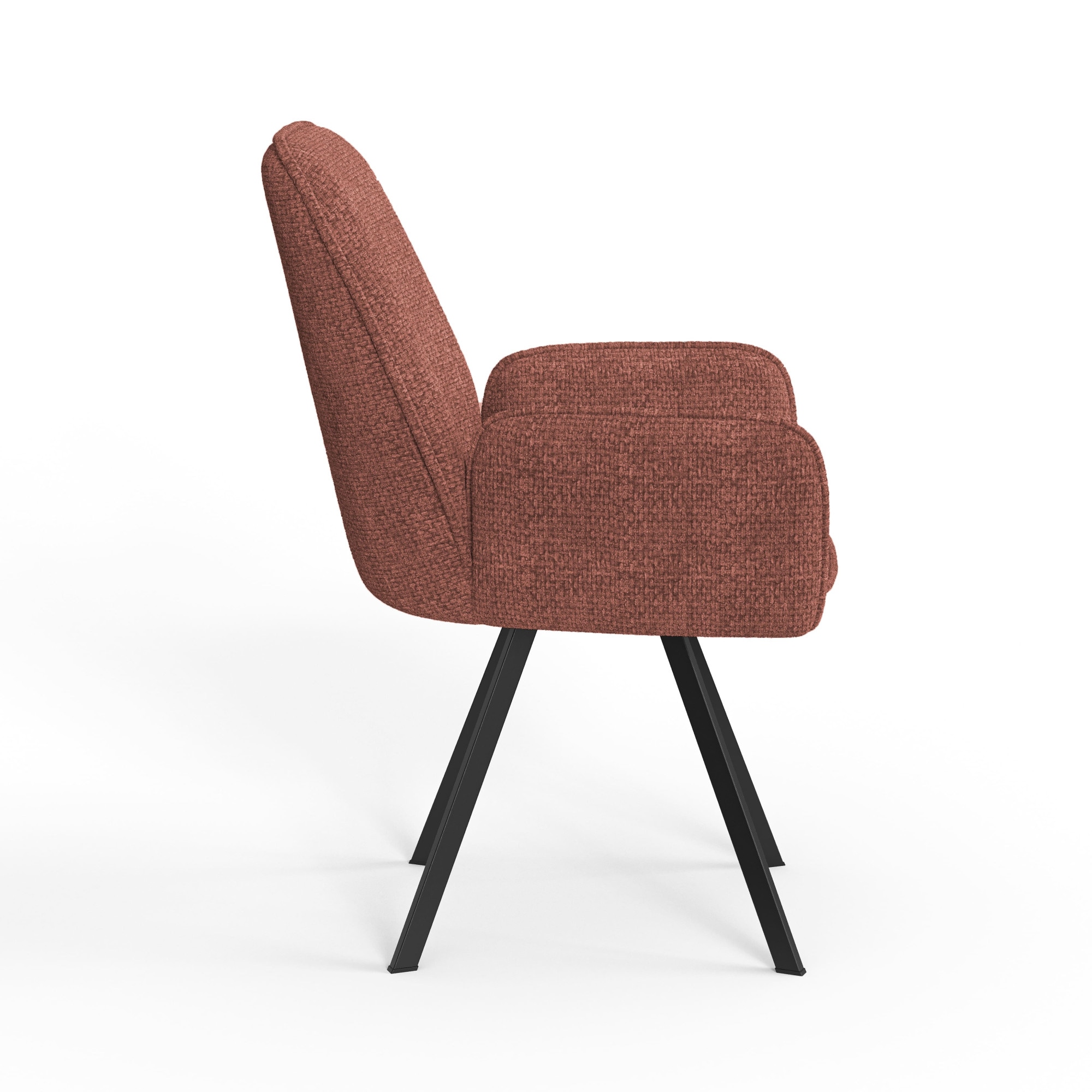 GOODproduct Chaise avec accoudoirs »Mily Esszimmerstuhl, Polstersessel, Wohnstuhl, Essstuhl mit Armlehnen« (Set) 2 cuismit schwarz pulverbeschichteten Metallbeinen, gepolstert, modern