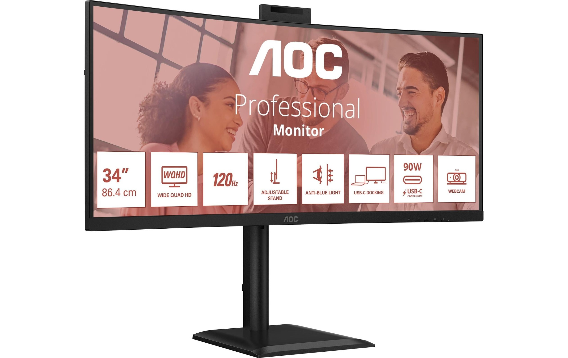AOC Curved-LED-Monitor »CU34E4CW« 86,36 cm/34 ″  3440 x 1440 px UWQHD 120 Hz