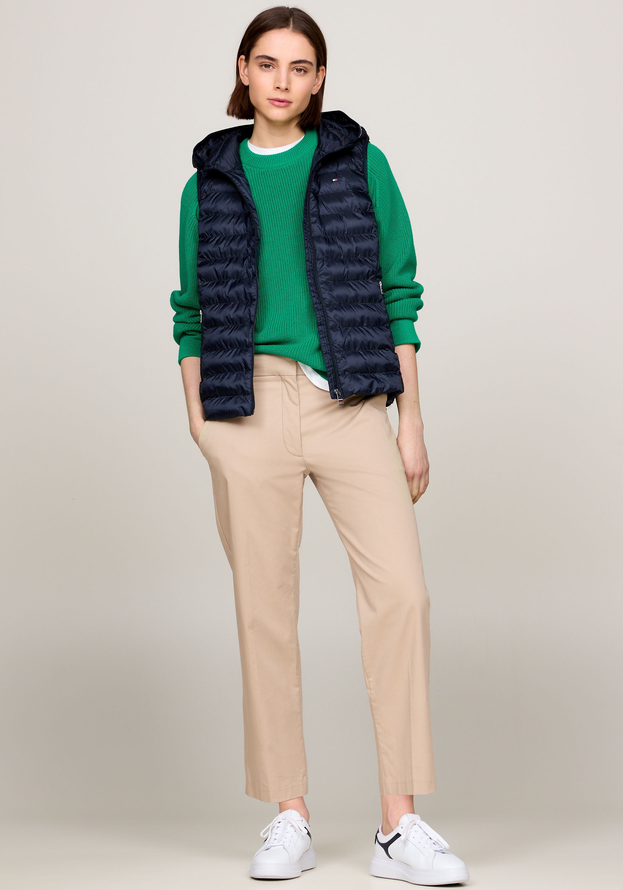 Tommy Hilfiger Steppweste »LW PADDED GLOBAL STRIPE VEST«, (Global Serie TH WOMEN), Reissverschlusstaschen