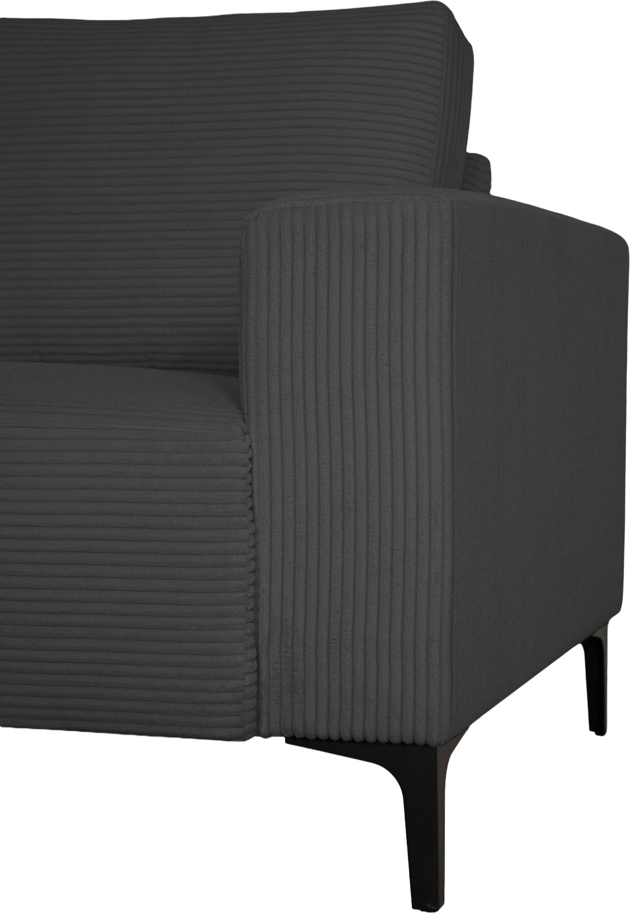 Home affaire Ecksofa »Tournon L-Form, Breite 232 cm, Breitcord« Designsofa im nordischen Stil, Wellenunterfederung, Metallfüsse