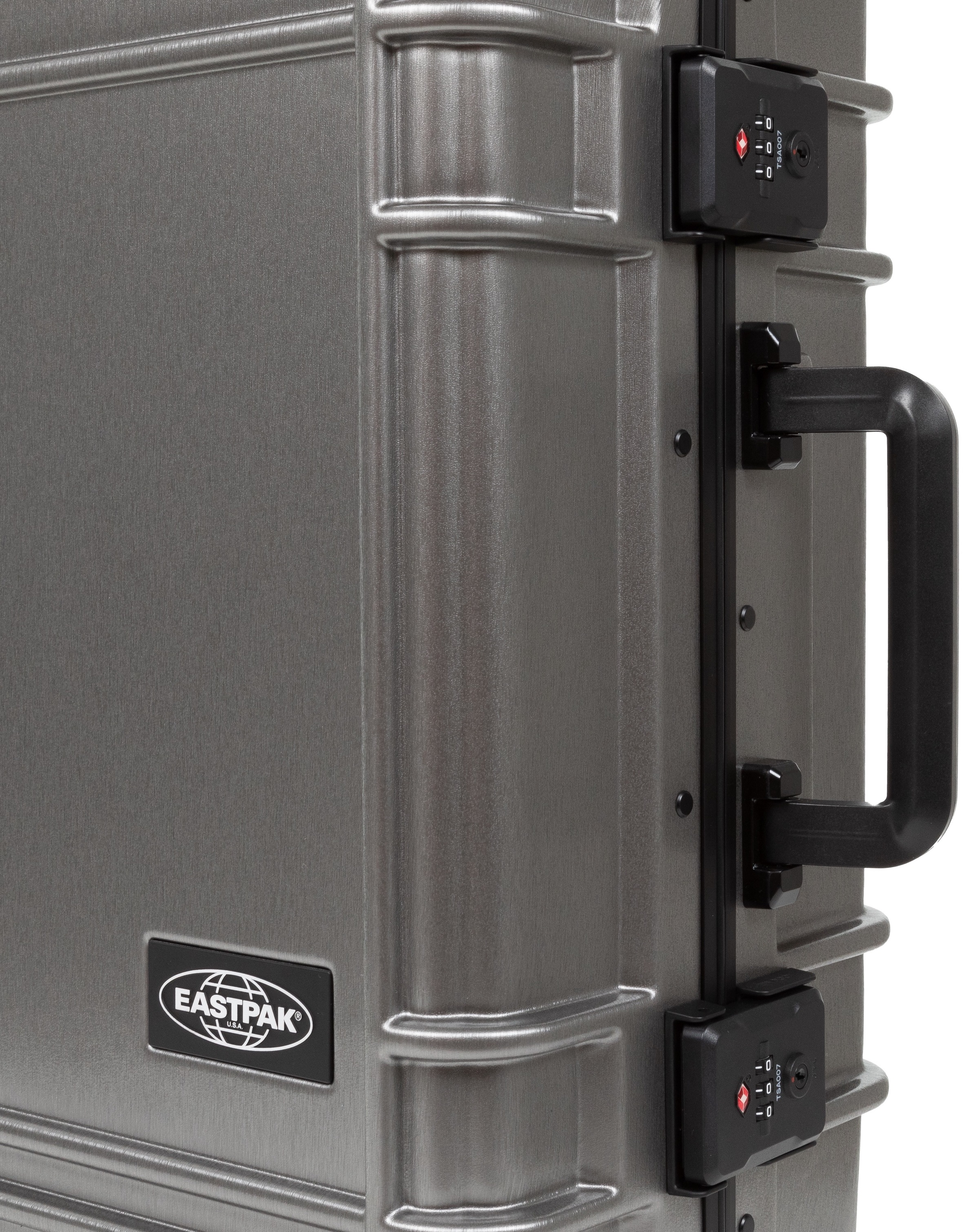 Eastpak Hartschalen-Trolley »RESIST'R CASE S BRUSHED METAL mit 30 Jahren Garantie«, 4 Rollen, Reisegepäck Handgepäck-Koffer TSA-Zahlenschloss