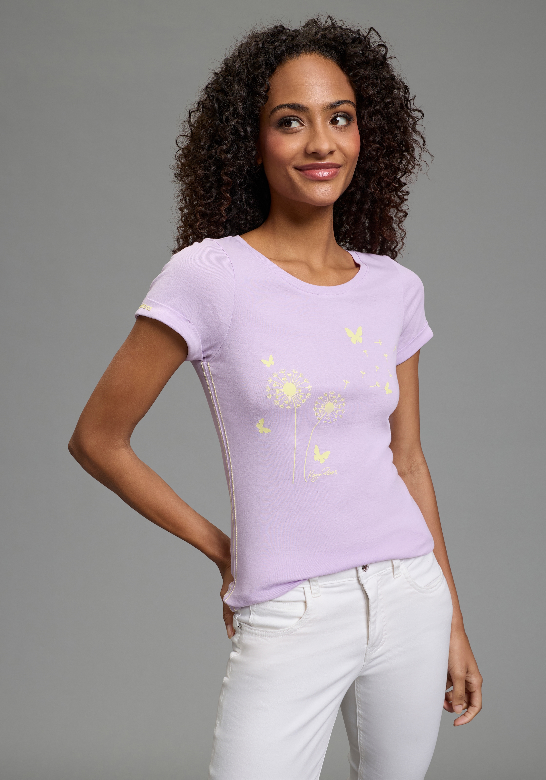 Image of KangaROOS Kurzarmshirt Kurzarm, körpernahe Passform, bedrucktes Design