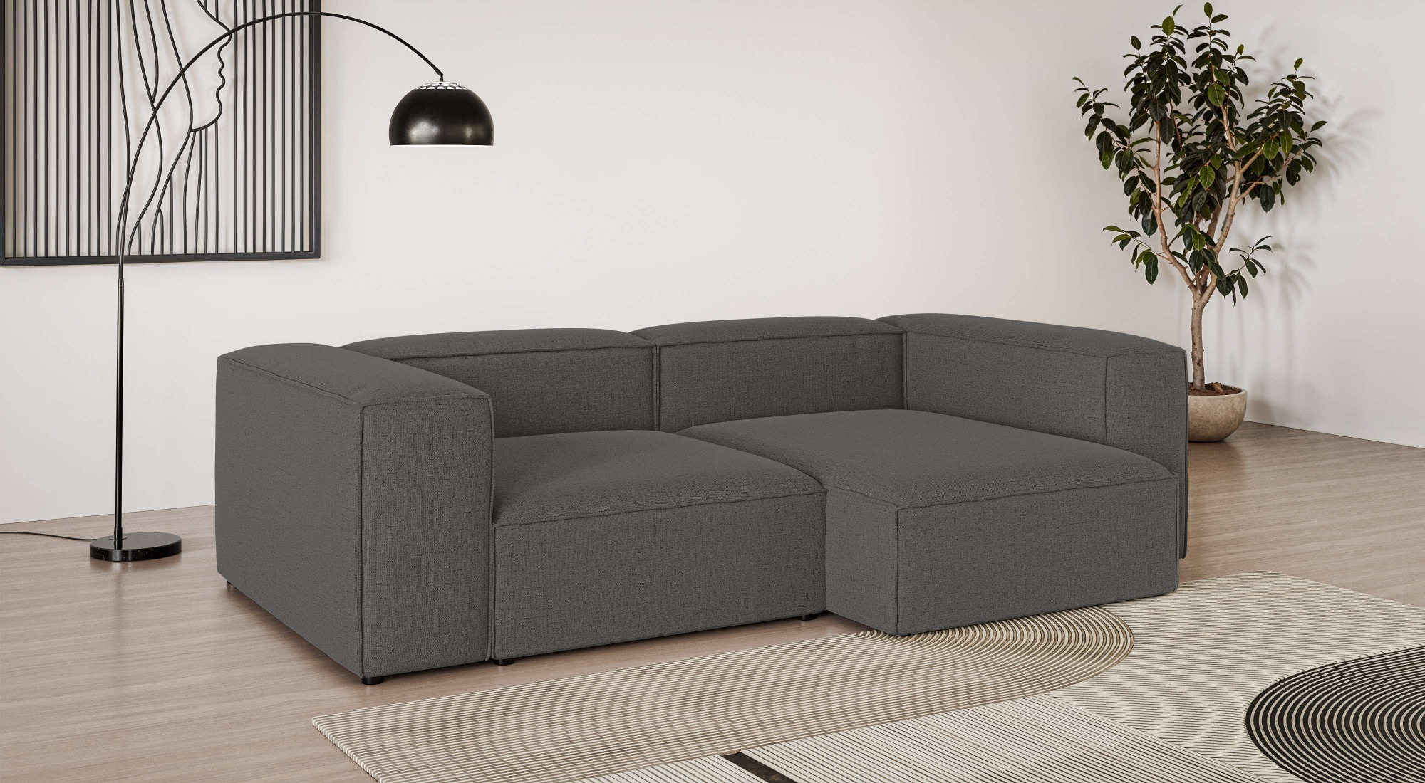 GOODproduct Canapé d'angle »XL HAILY L-Form, Modularsofa extra tief, Sitztiefe 100/130 cm« utilisable en module ou séparément, pour composition individuelle