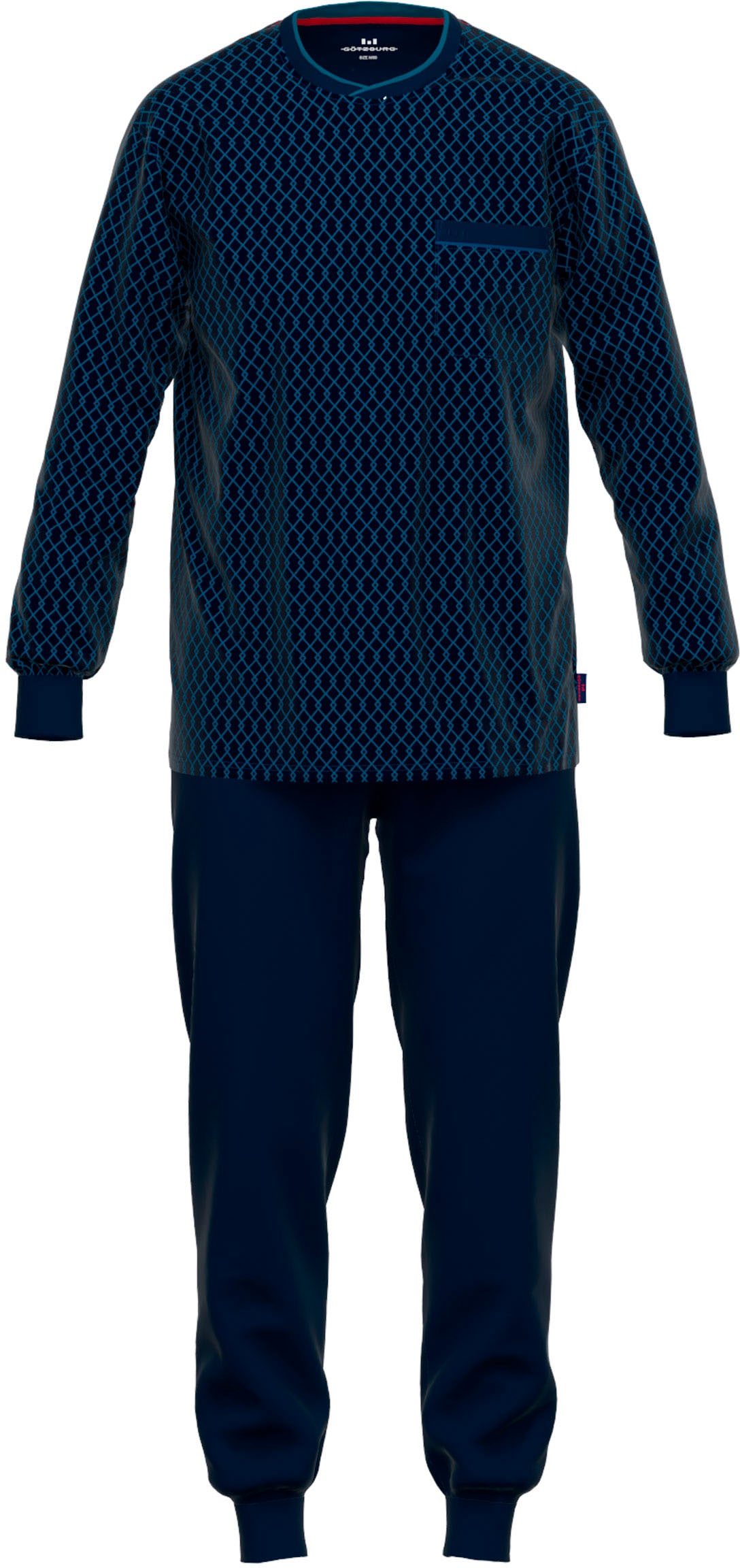 GÖTZBURG Pyjama, (2 tlg.), mit praktischen Bündchen und Brusttasche