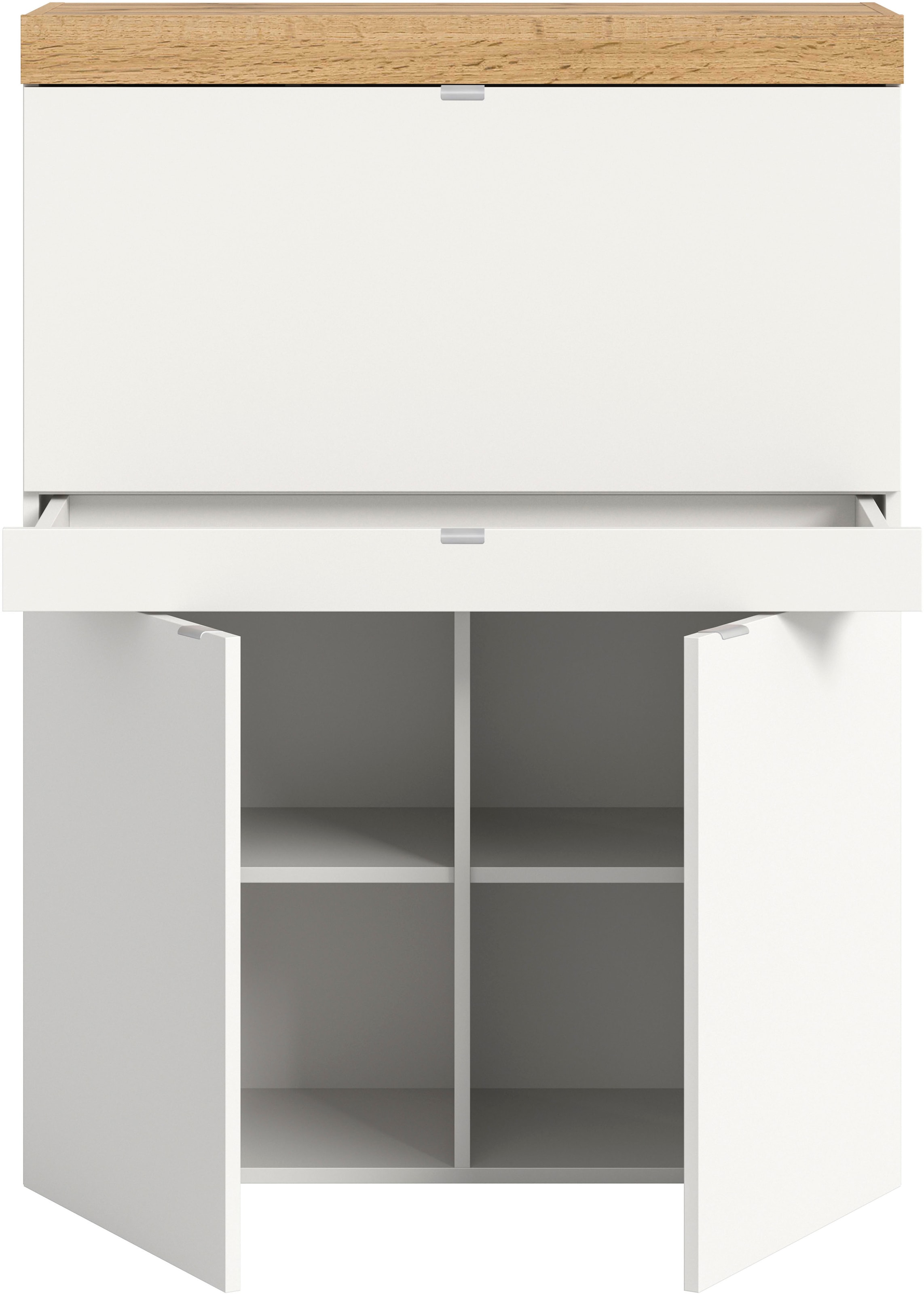 GOODproduct Sekretär »MAMBO, Höhe 122cm, 2 Türen, 1 Schubkasten, 1 Klappe« Home-Office-Schreibtisch, PC-Schrank, Schreibtisch, Office