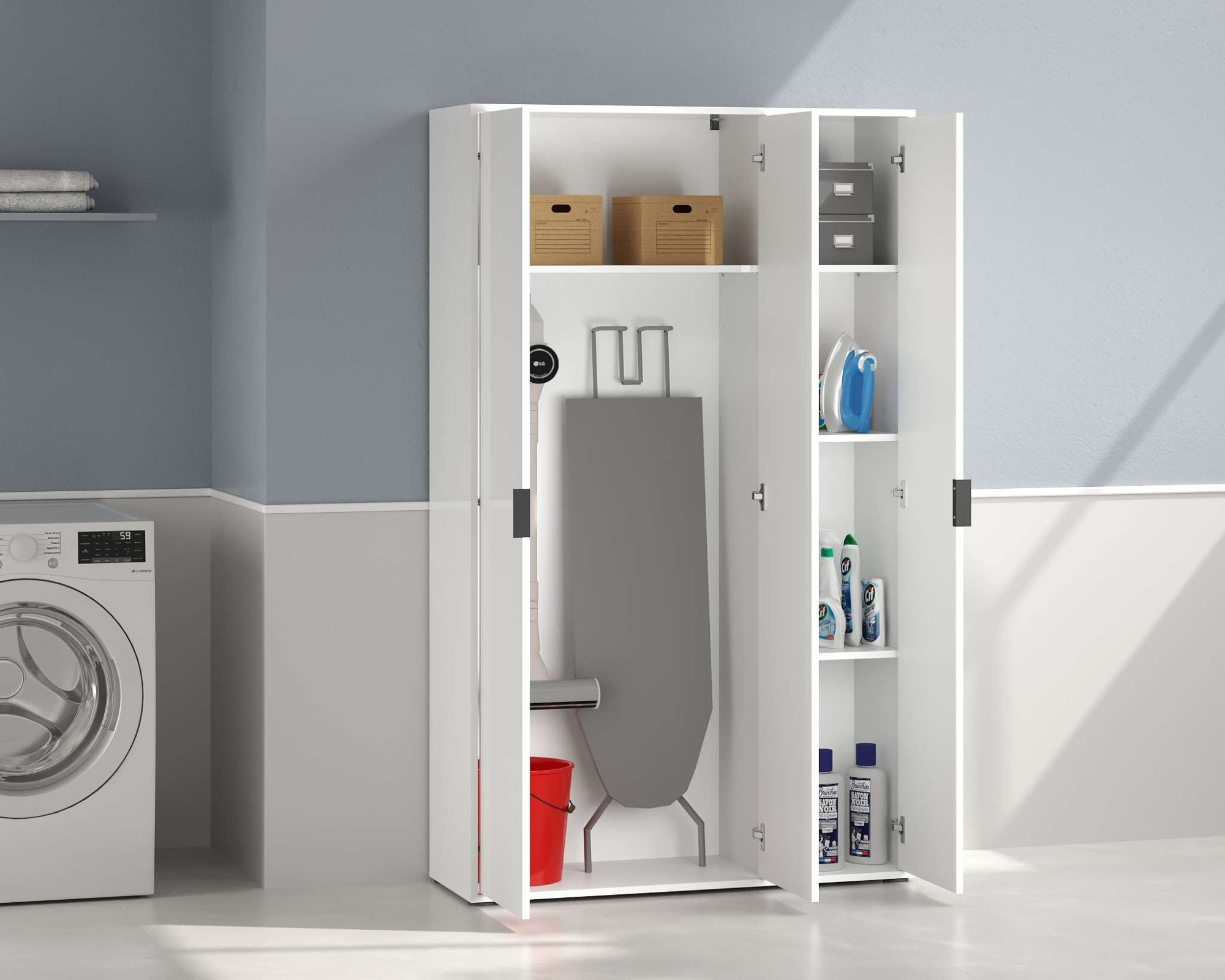 Home affaire Mehrzweckschrank »Stauraumschrank , Breite 107 cm , Höhe 178 cm« 1 Stk. tlg. 3 Türen,3 kleine ,1 grosser Einlegeboden- Schrank hochglanz lackiert