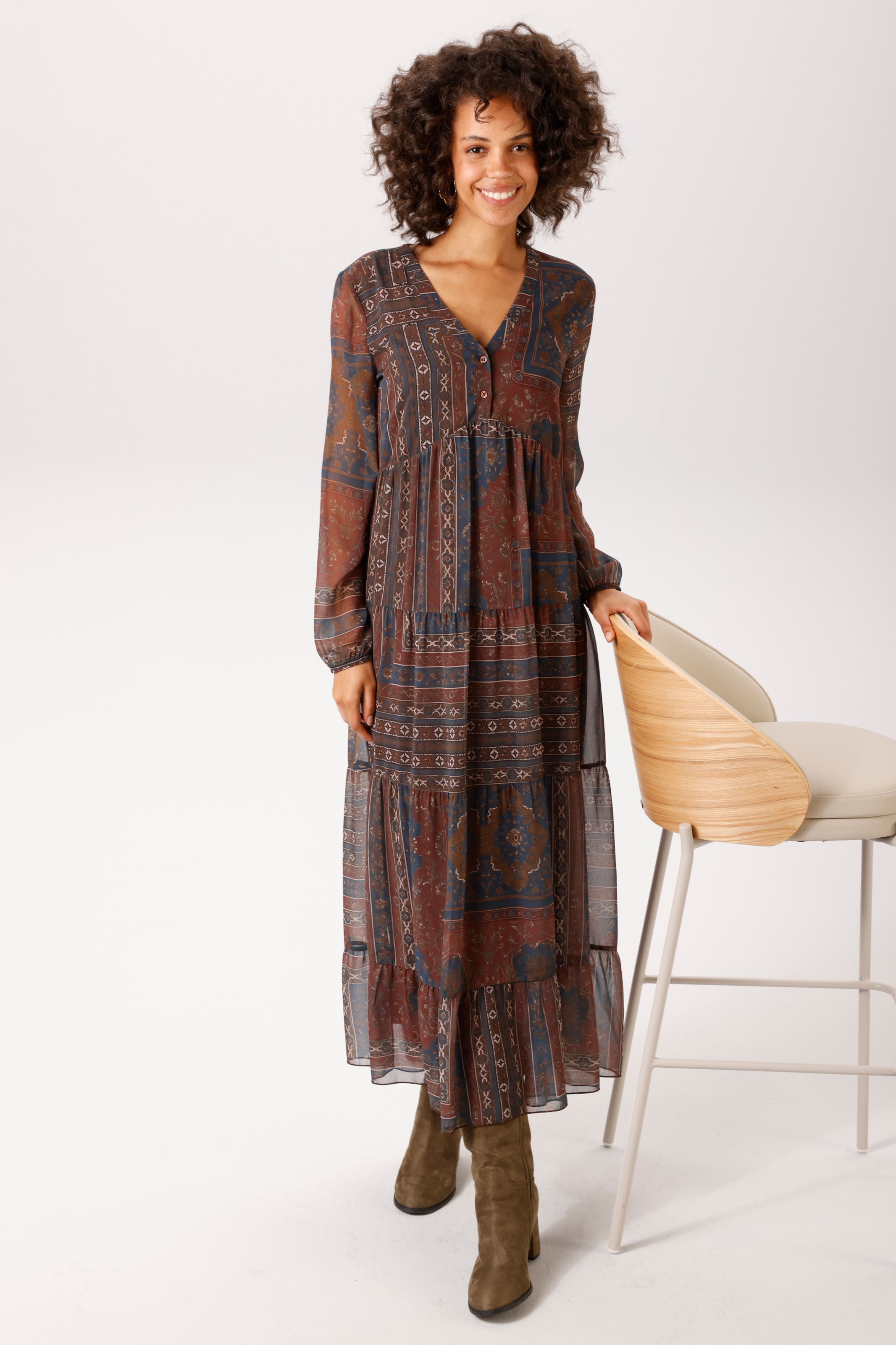 Aniston CASUAL Maxi robe look folklore - chaque pièce est unique - NOUVELLE COLLECTION