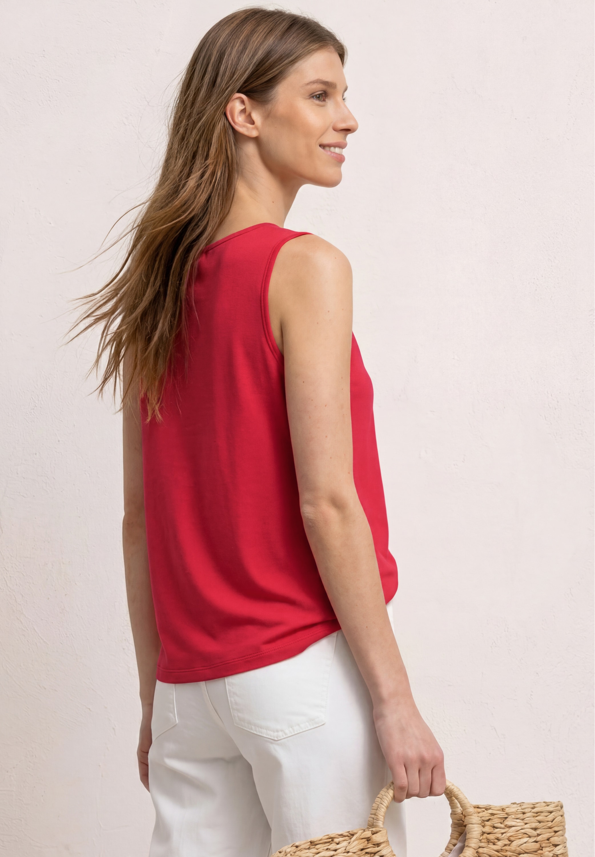 STREET ONE Haut de chemise Sommertop mit V-Neck und Knotendetail