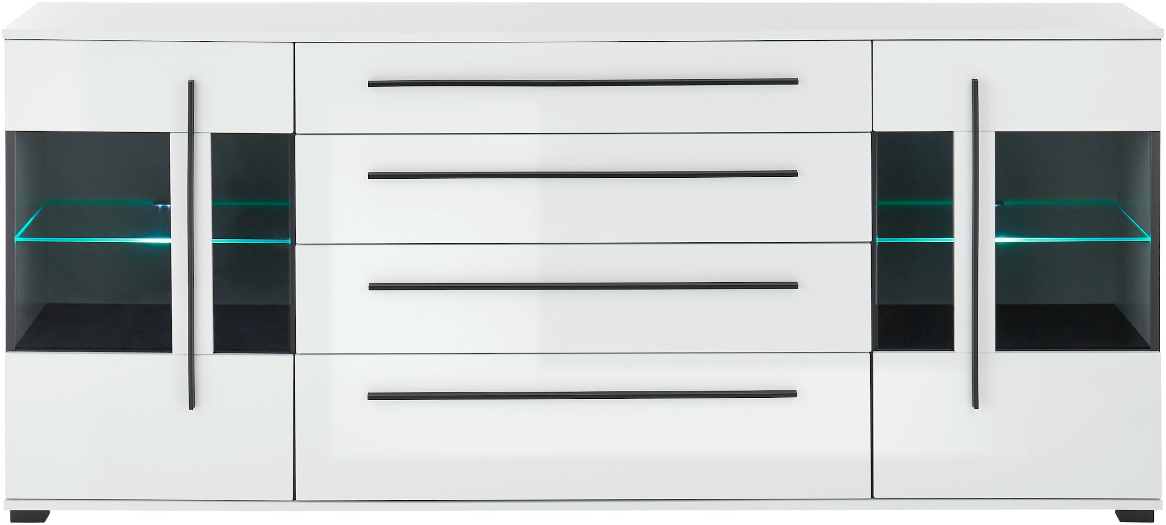 Home affaire Sideboard »Cantara, moderner Schrank, Kommode in Eiche Evoke oder weiss« schwarze Stangengriffe, ausreichend Stauraum, vielseitig einsetzbar