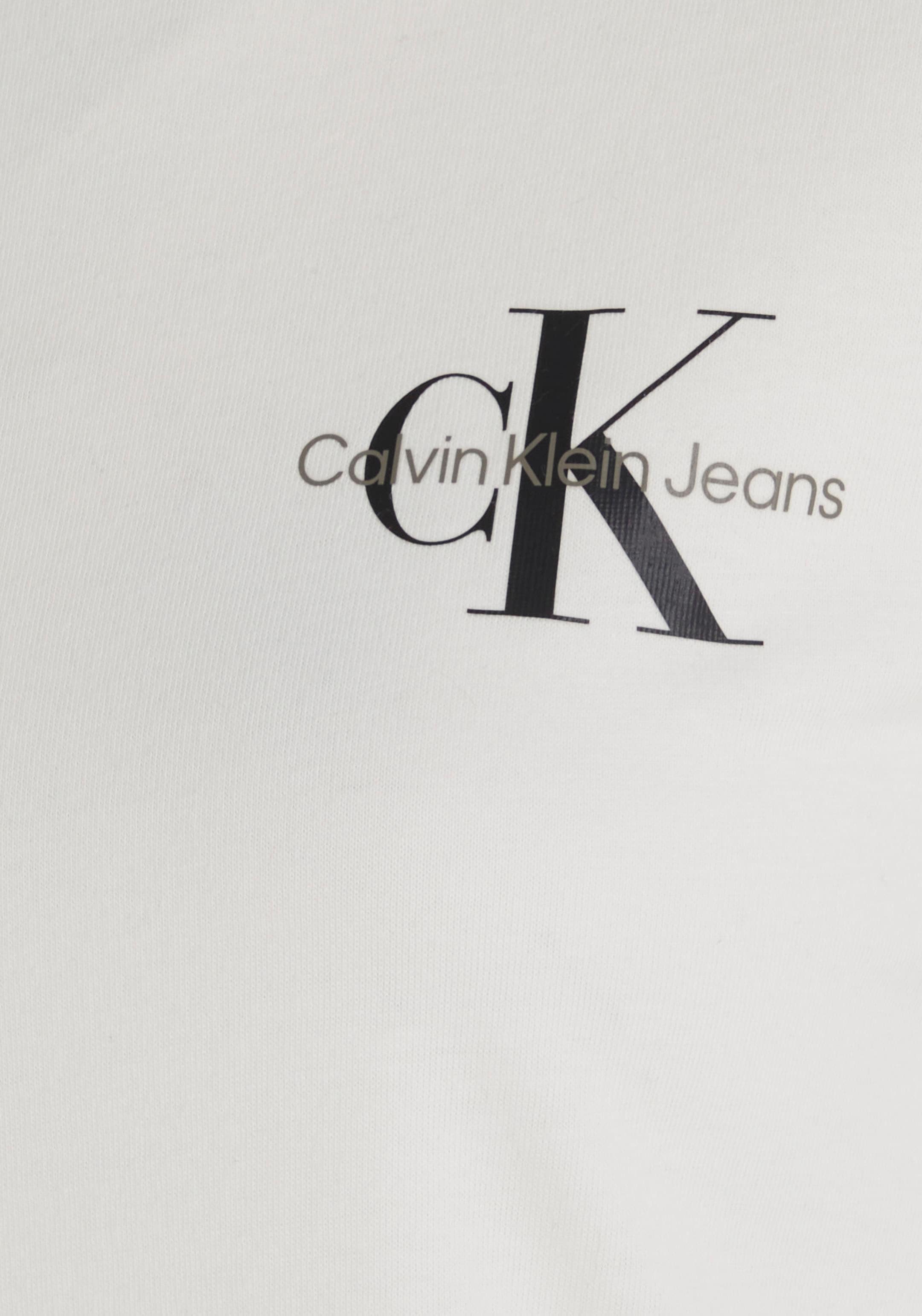 Jeans Calvin der Brust Klein Jeans Calvin mit Rundhalsshirt MONOLOGO (Packung, versandkostenfrei ♕ 2er-Pack), Klein auf tlg., »2-PACK 2 SLIM Logoprint TEE«, auf