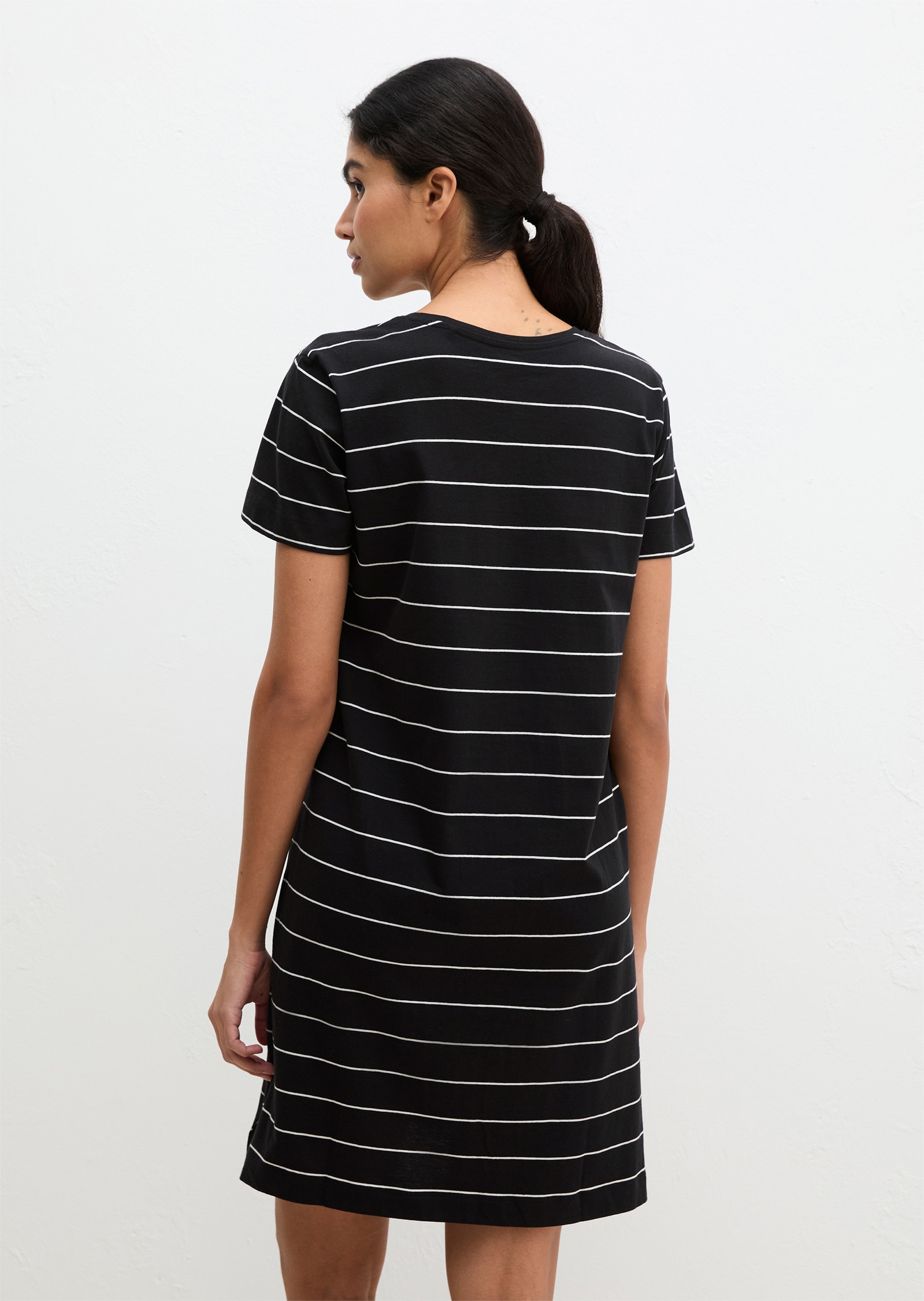 Marc O'Polo Nachthemd »Mix N Match Cotton« mit V-Ausschnitt und kurzen Ärmeln, gestreift