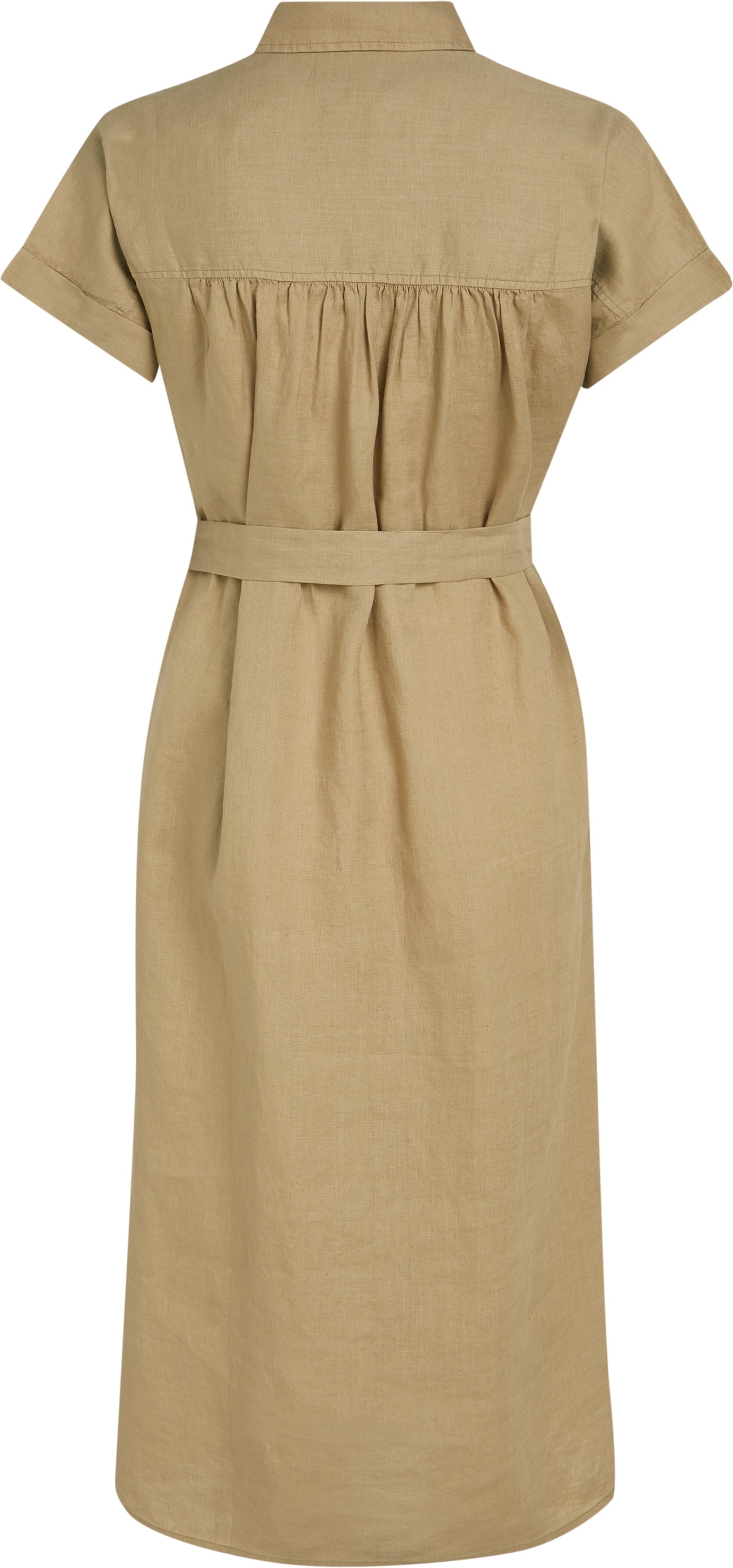 Tommy Hilfiger Hemdblusenkleid »ESS LINEN BELTED S/S MIDI DRESS«, mit Gürtel, mit Ärmelaufschlag,kühlendes Premium Leinen